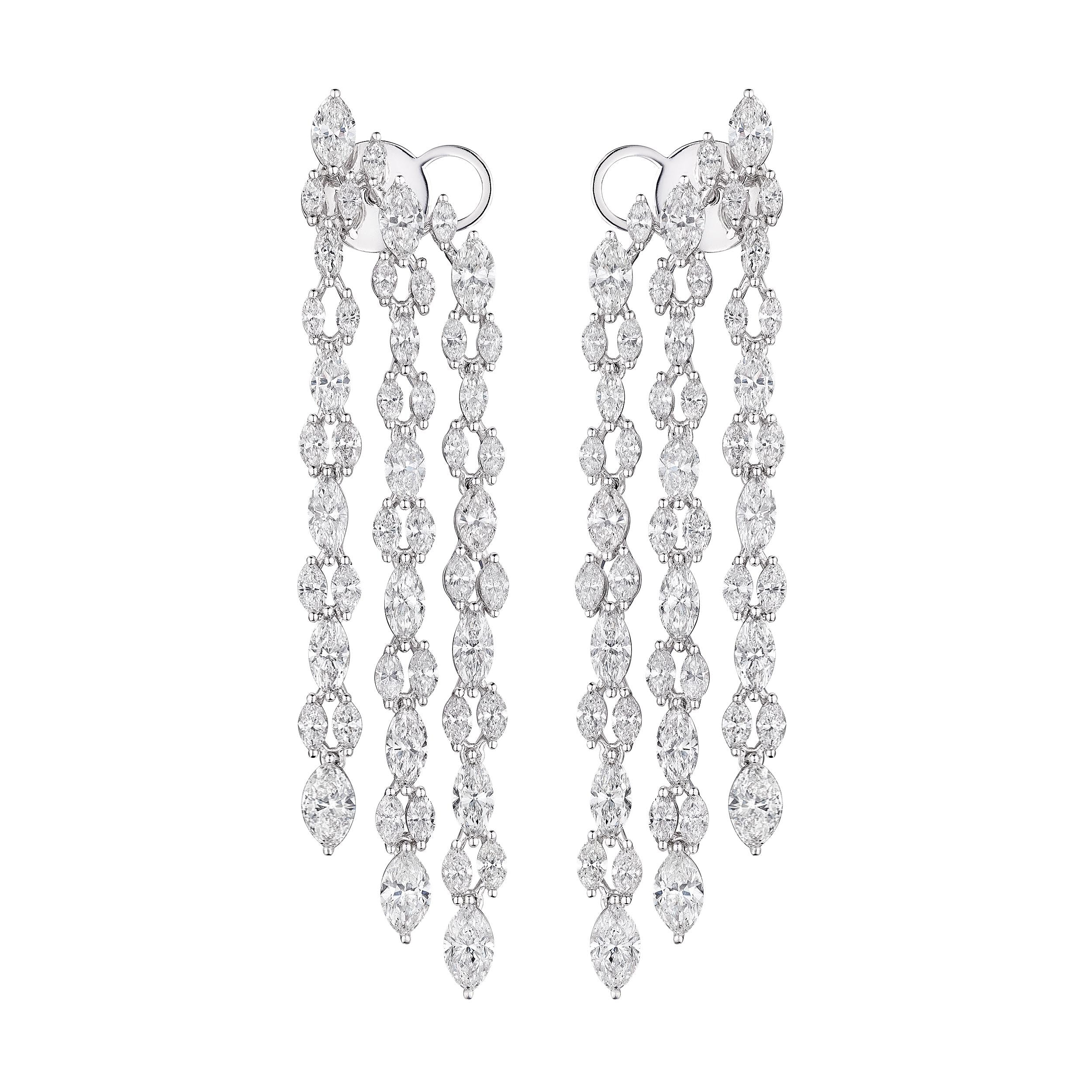 Leviev 14K White Gold 9.94 ct Diamond Earrings 14K White Gold Diamond Earrings EAR-162