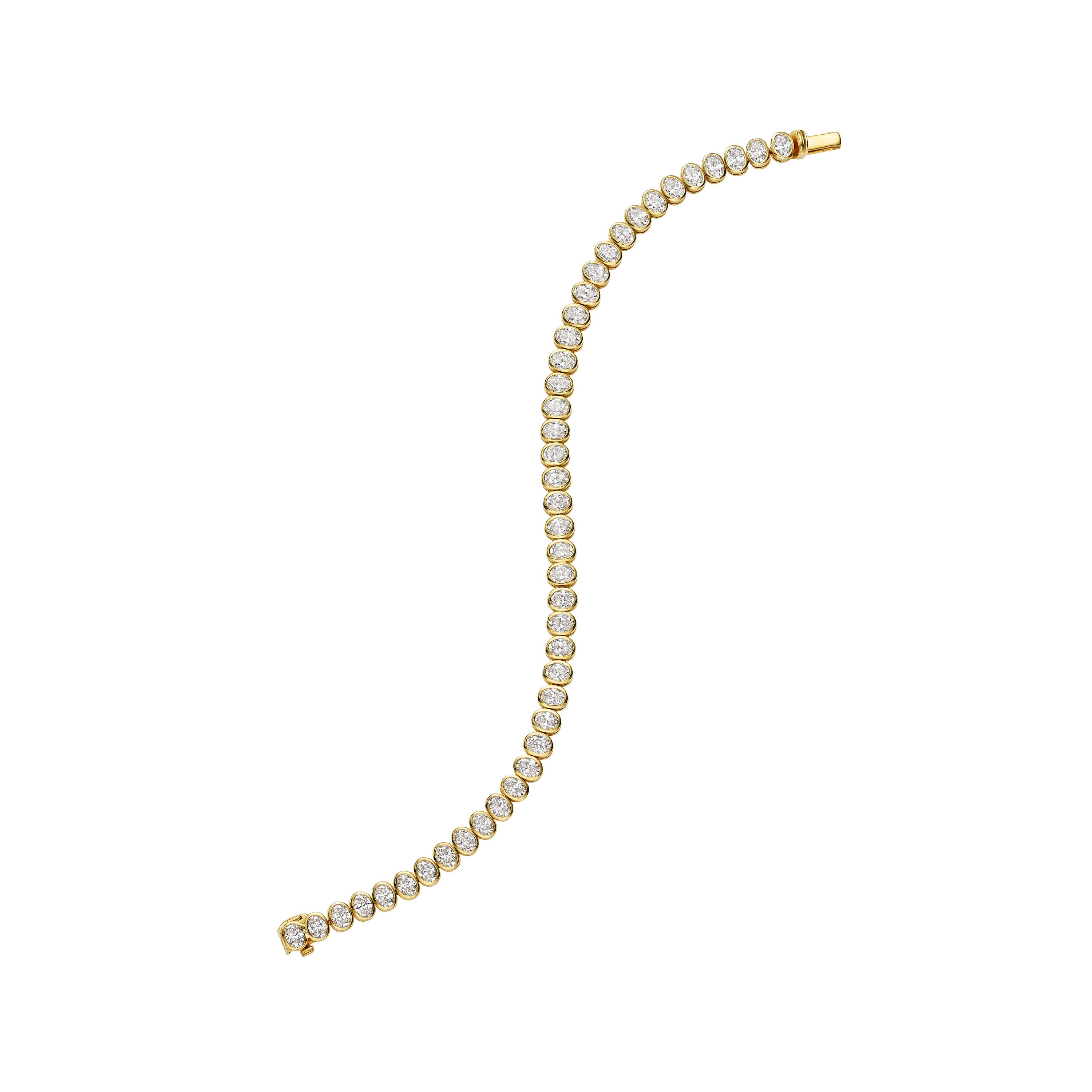 Oval Cut Yellow Gold Diamond Bracelet, 6 CT - LEVIEV