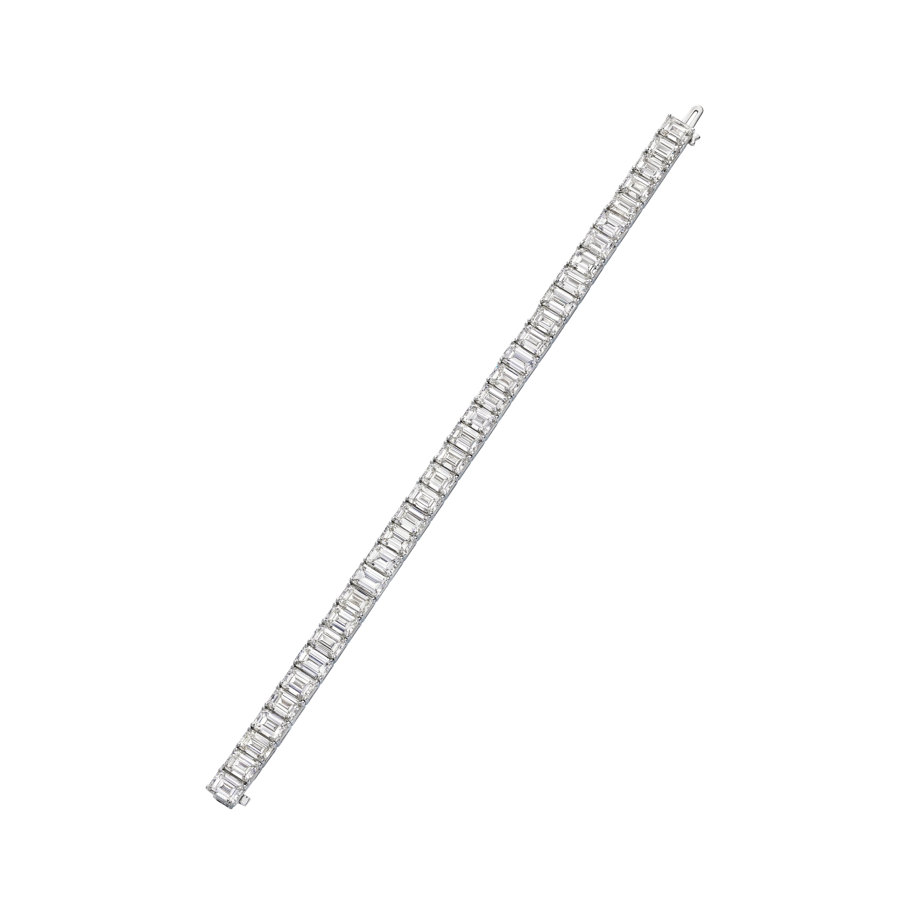 Emerald Cut Diamond Tennis Bracelet, 35 CT - LEVIEV