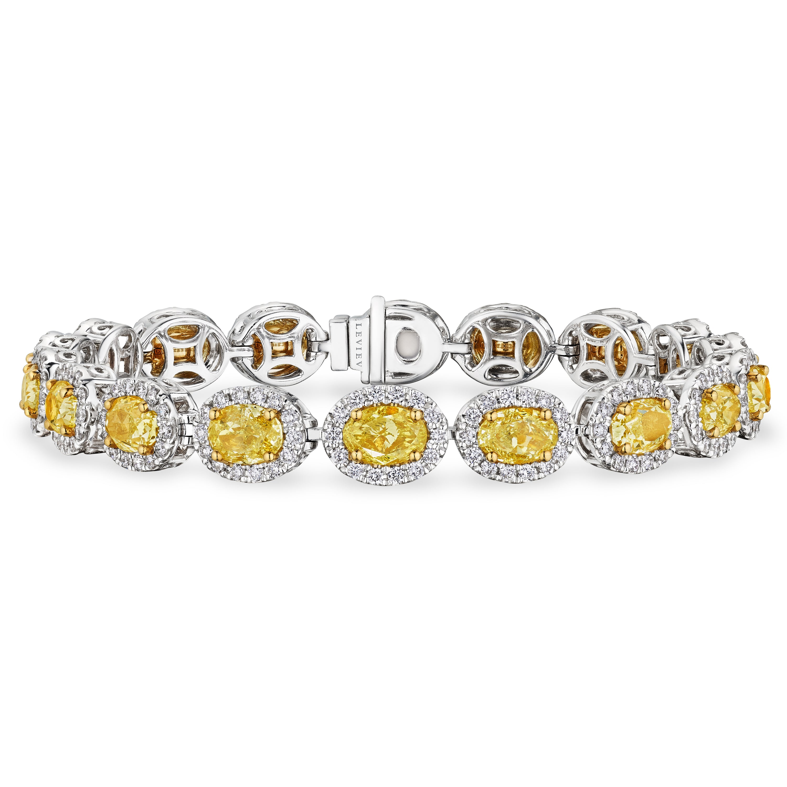 Round Shape Fancy Yellow Diamond Bracelet, 14 CT - LEVIEV