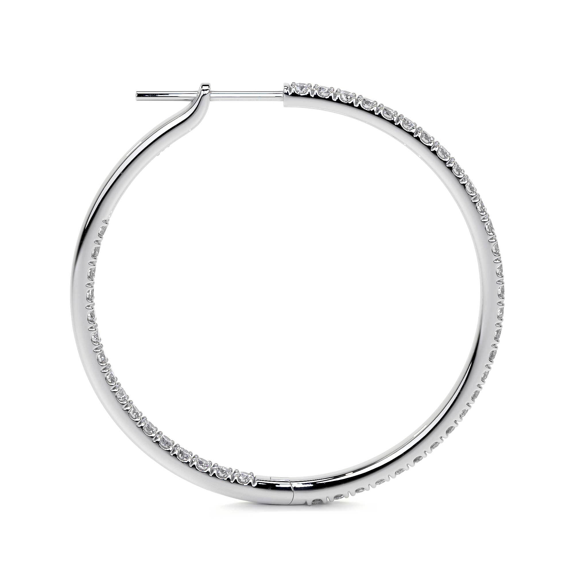 Diamond Hoop Earrings, 32MM, 1.20ct - Leviev