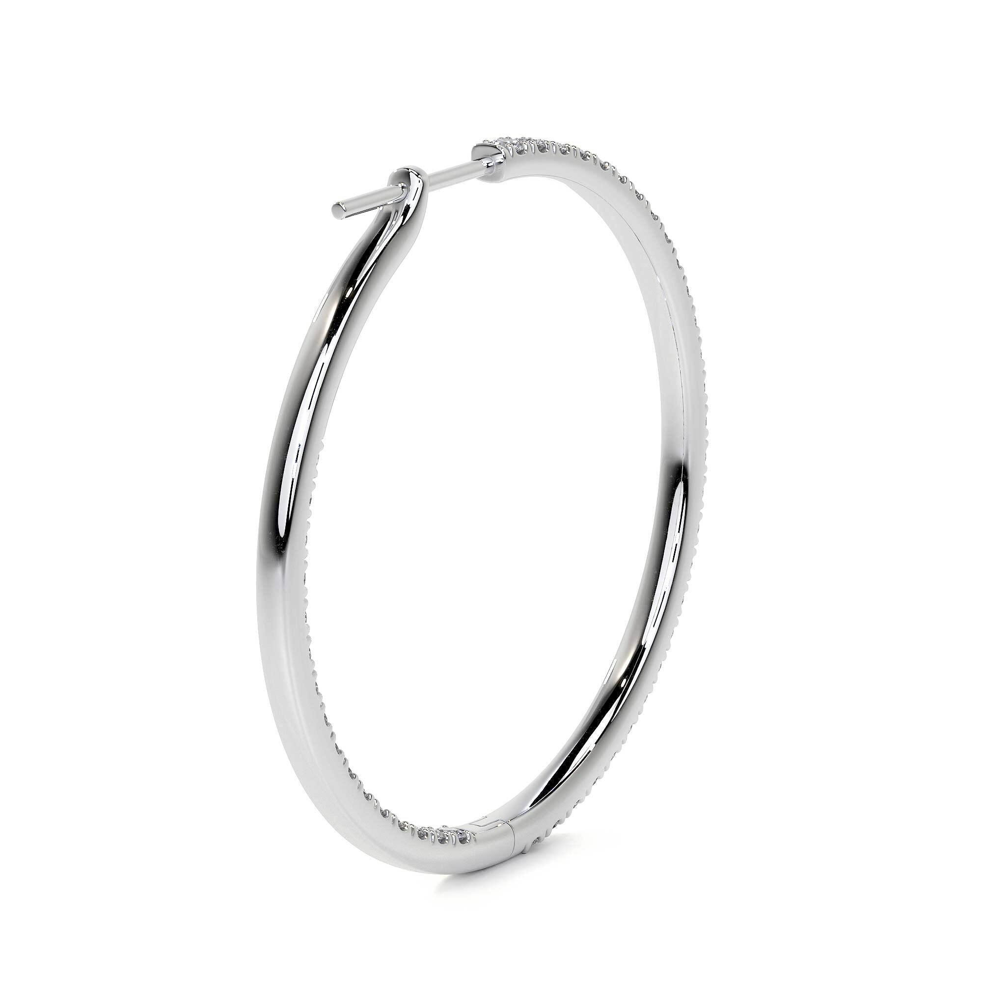 Diamond Hoop Earrings, 32MM, 1.20ct - Leviev