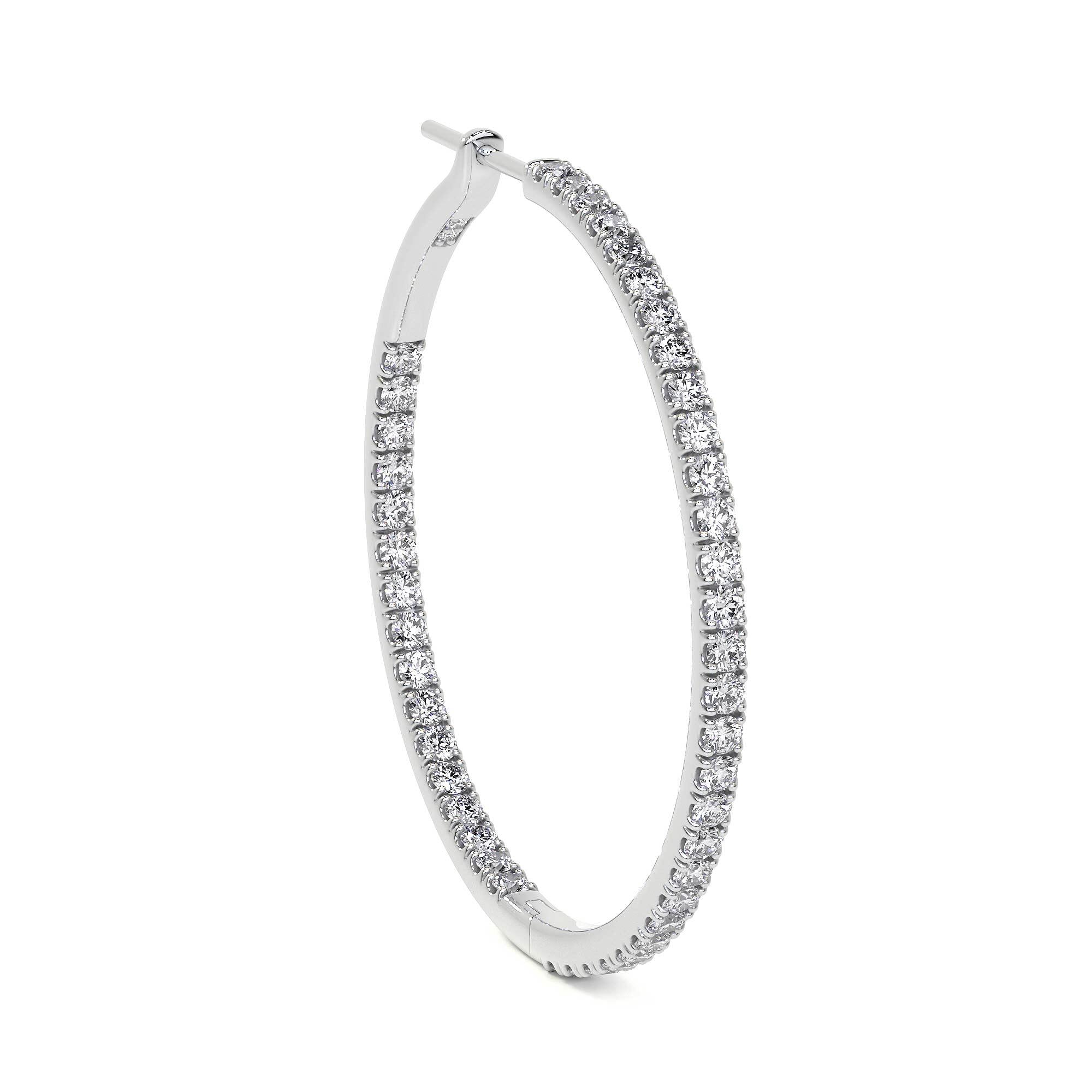 Diamond Hoop Earrings, 32MM, 1.20ct - Leviev