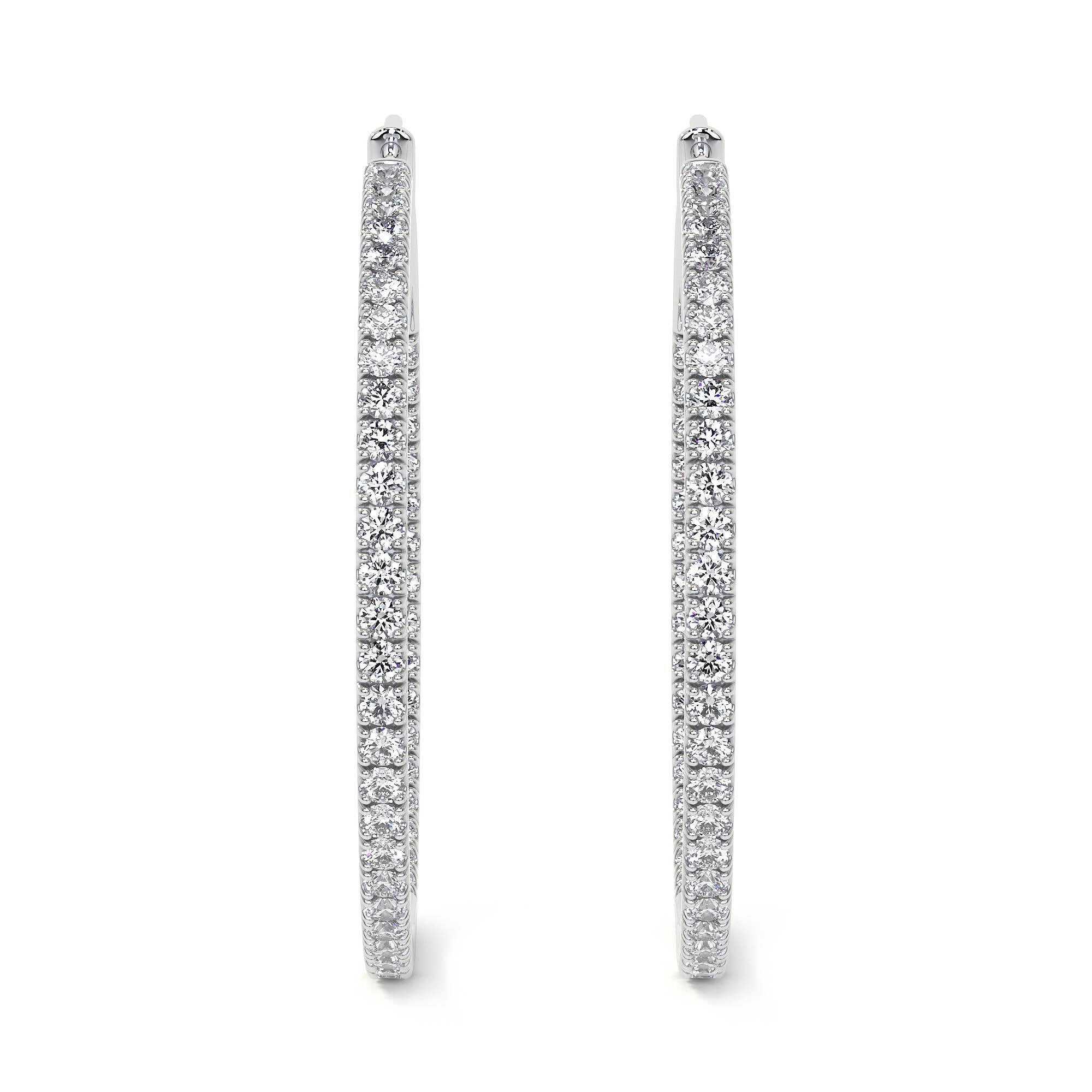 Diamond Hoop Earrings, 32MM, 1.20ct - Leviev