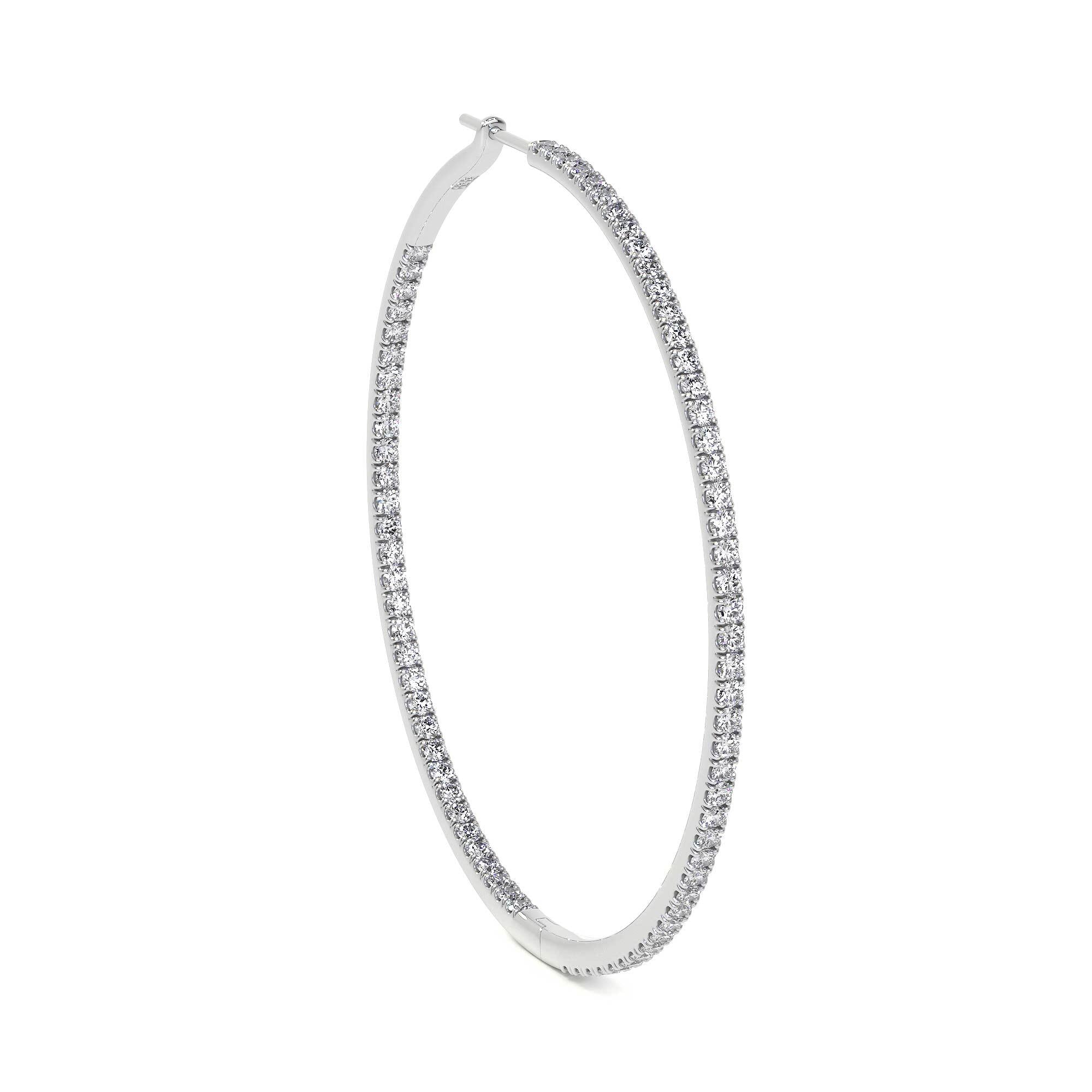 Diamond Hoop Earrings, 51MM, 1.96ct - Leviev