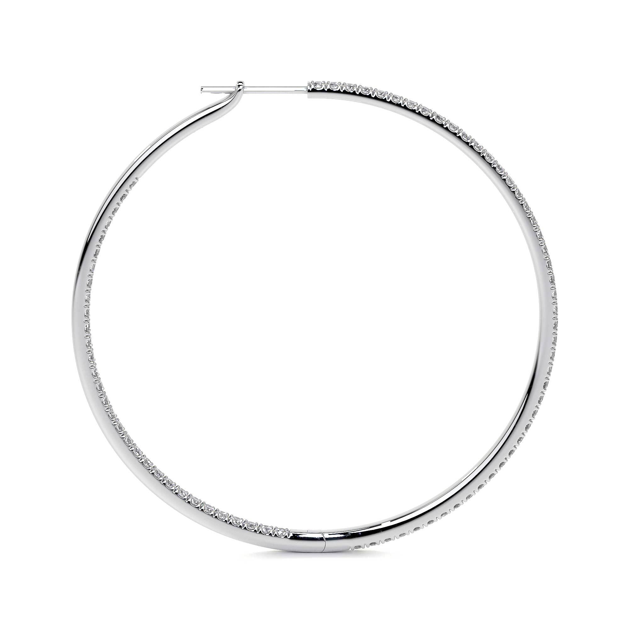 Diamond Hoop Earrings, 51MM, 1.96ct - Leviev