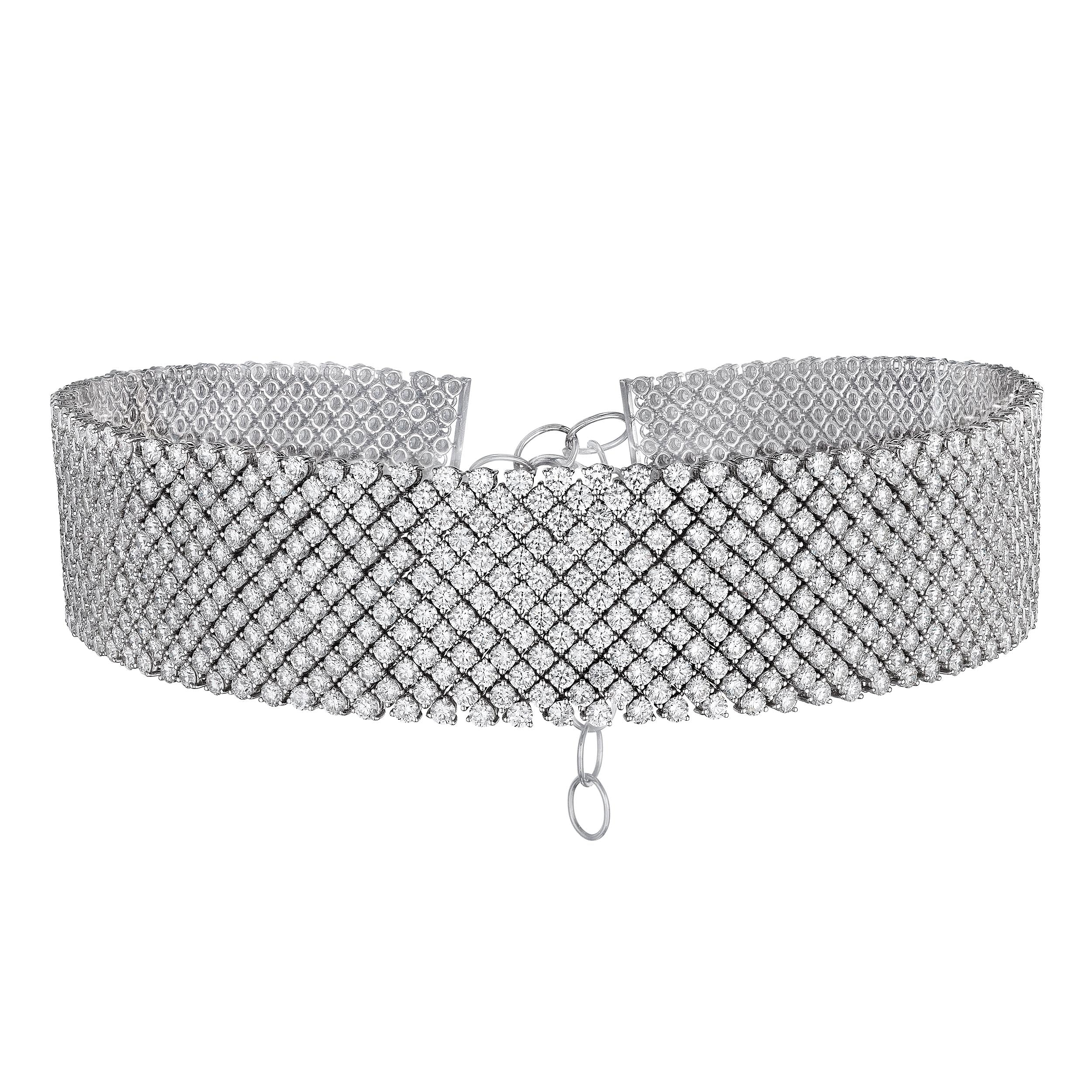 Enchanted Love Choker Necklace set with Round Diamond - Necklaces - Leviev