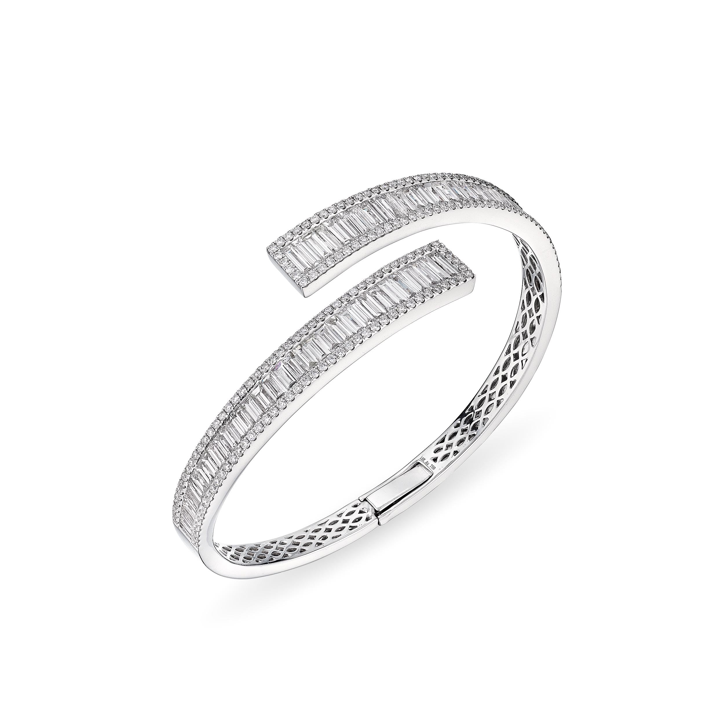 Luminescent Baguette Cuff, 5.75 CT - Bracelets - Leviev