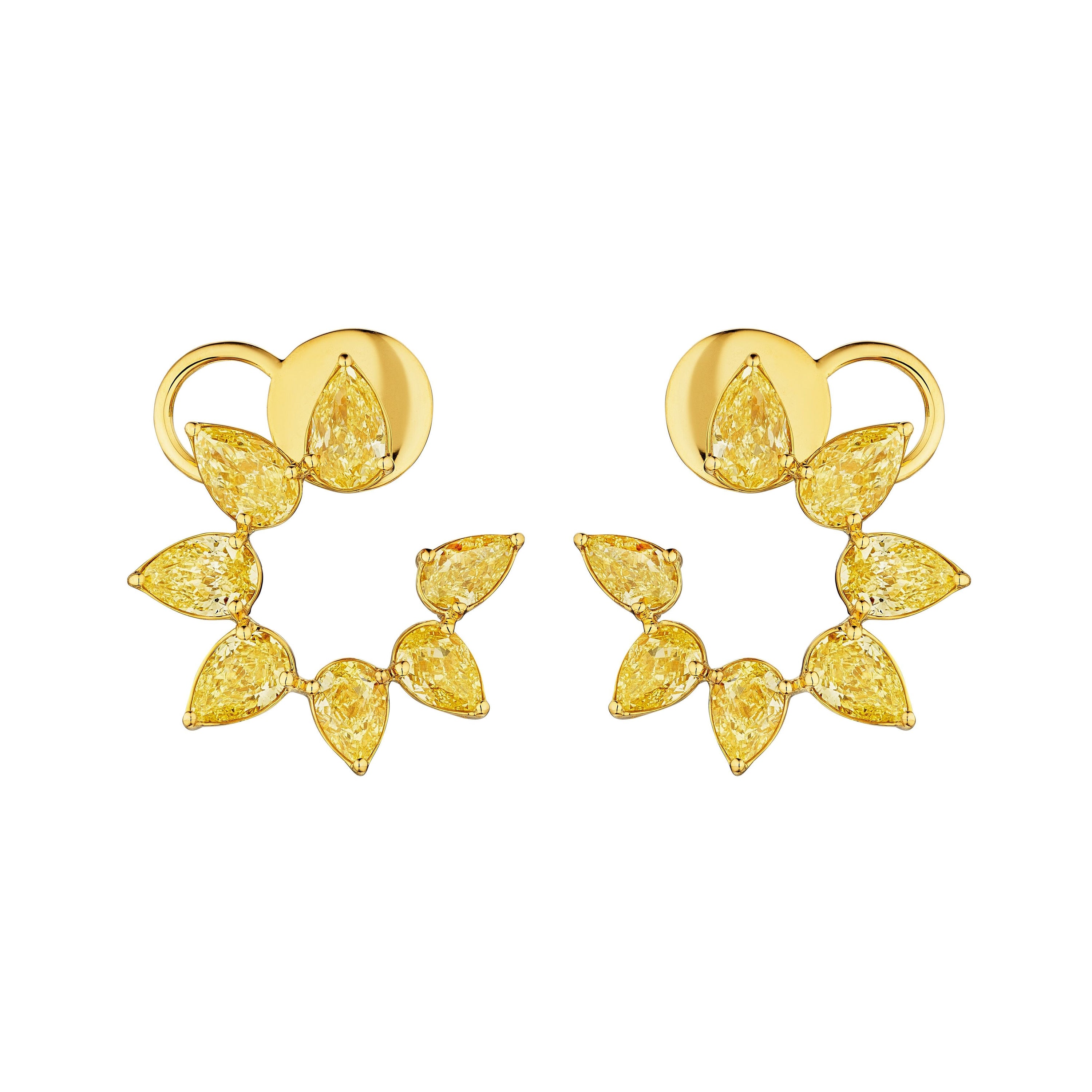'Lunar Empress' Yellow Diamond Earrings - Leviev