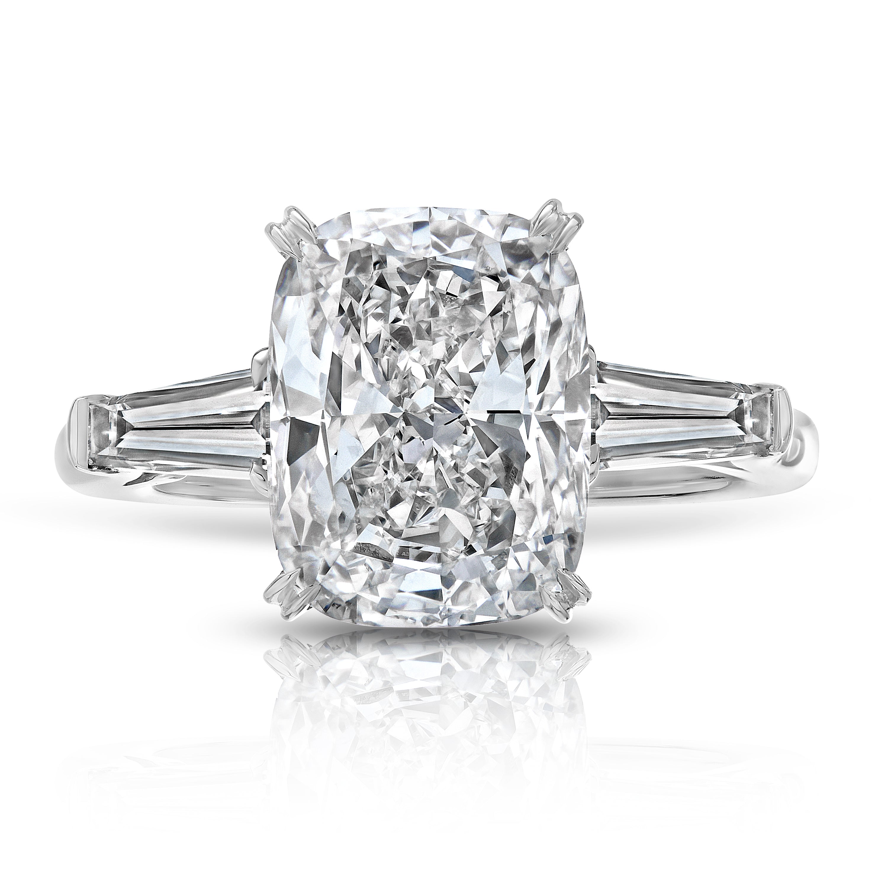 Princess Cut Diamond Ring with Tapered Baguettes, 5 CT - Rings - Leviev