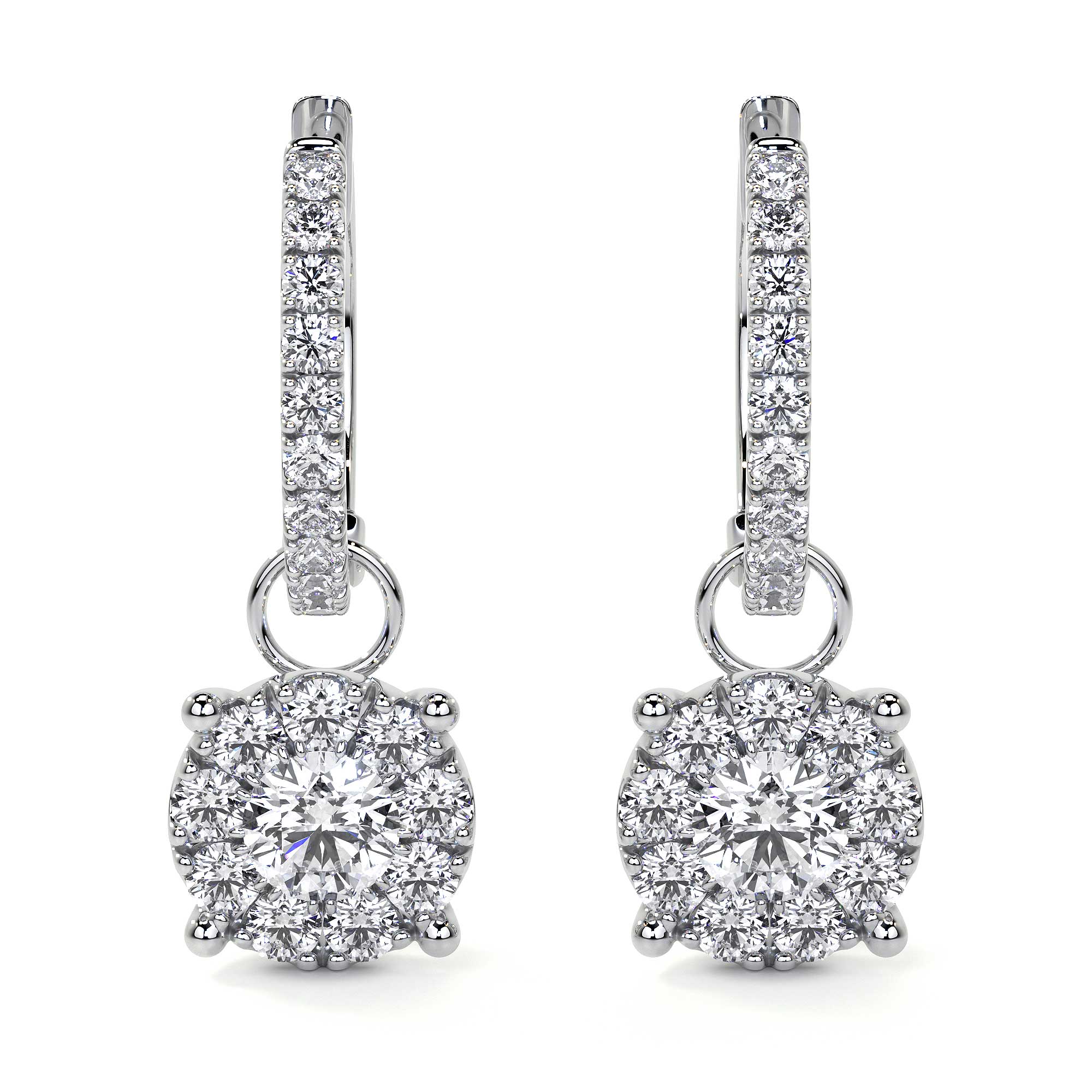 Dangling Round Diamond Earring - Earrings - Leviev Diamonds
