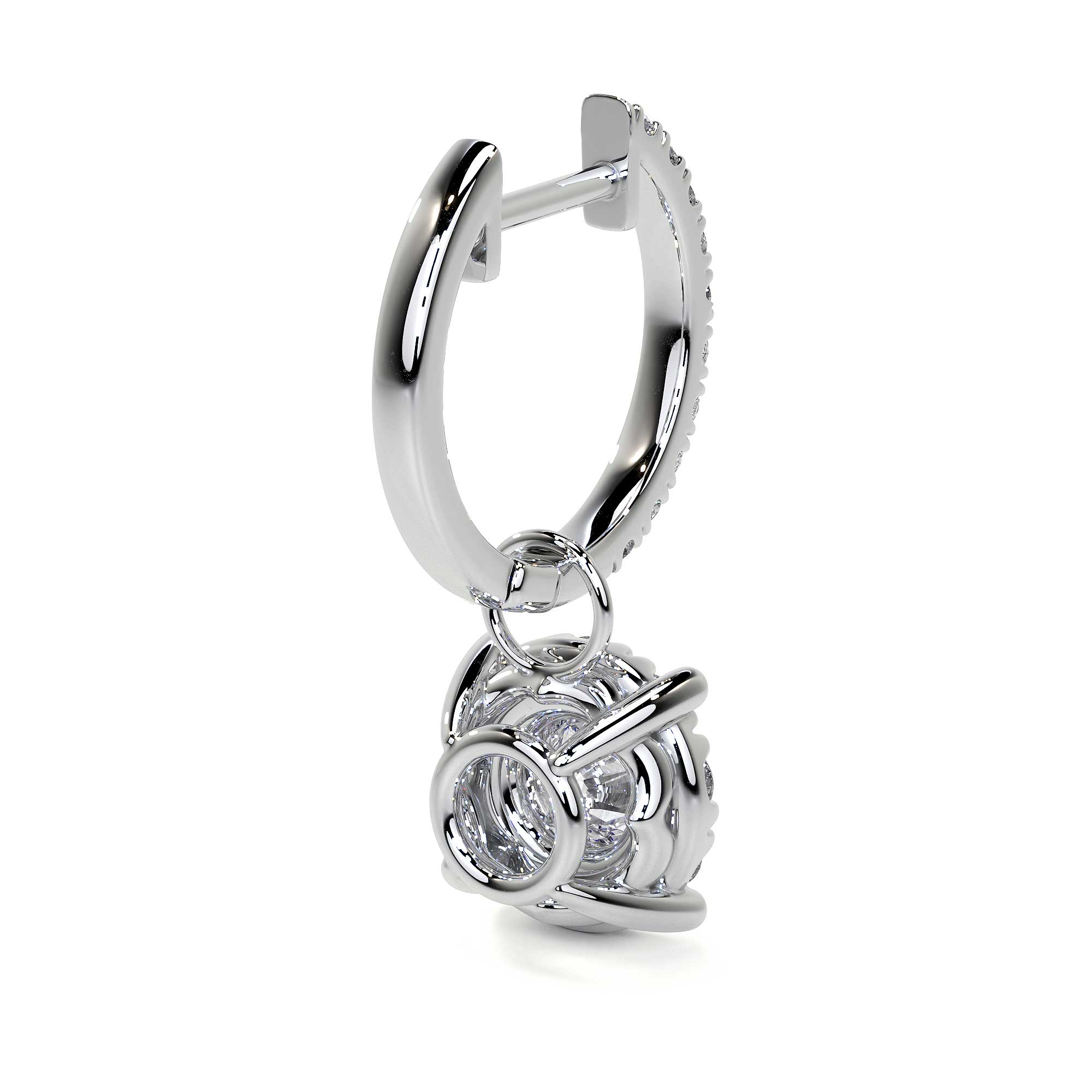 Dangling Round Diamond Earring - Earrings - Leviev Diamonds