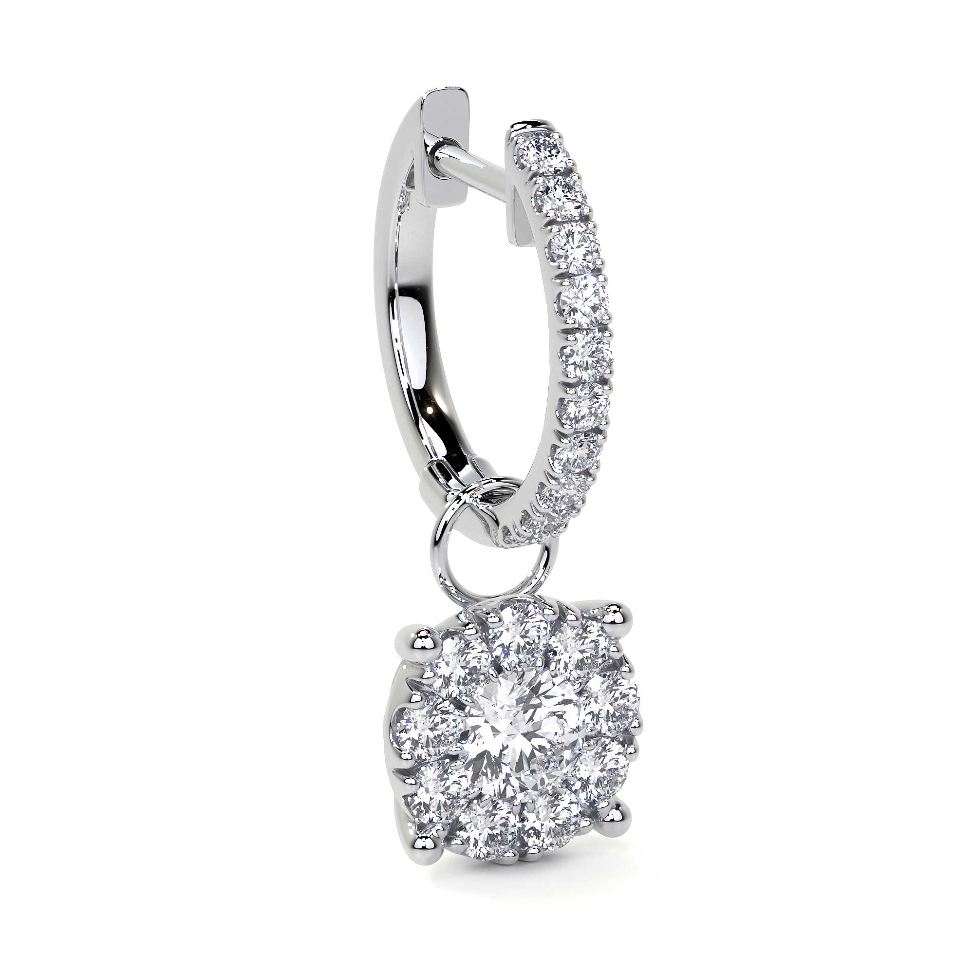 Dangling Round Diamond Earring - Earrings - Leviev Diamonds