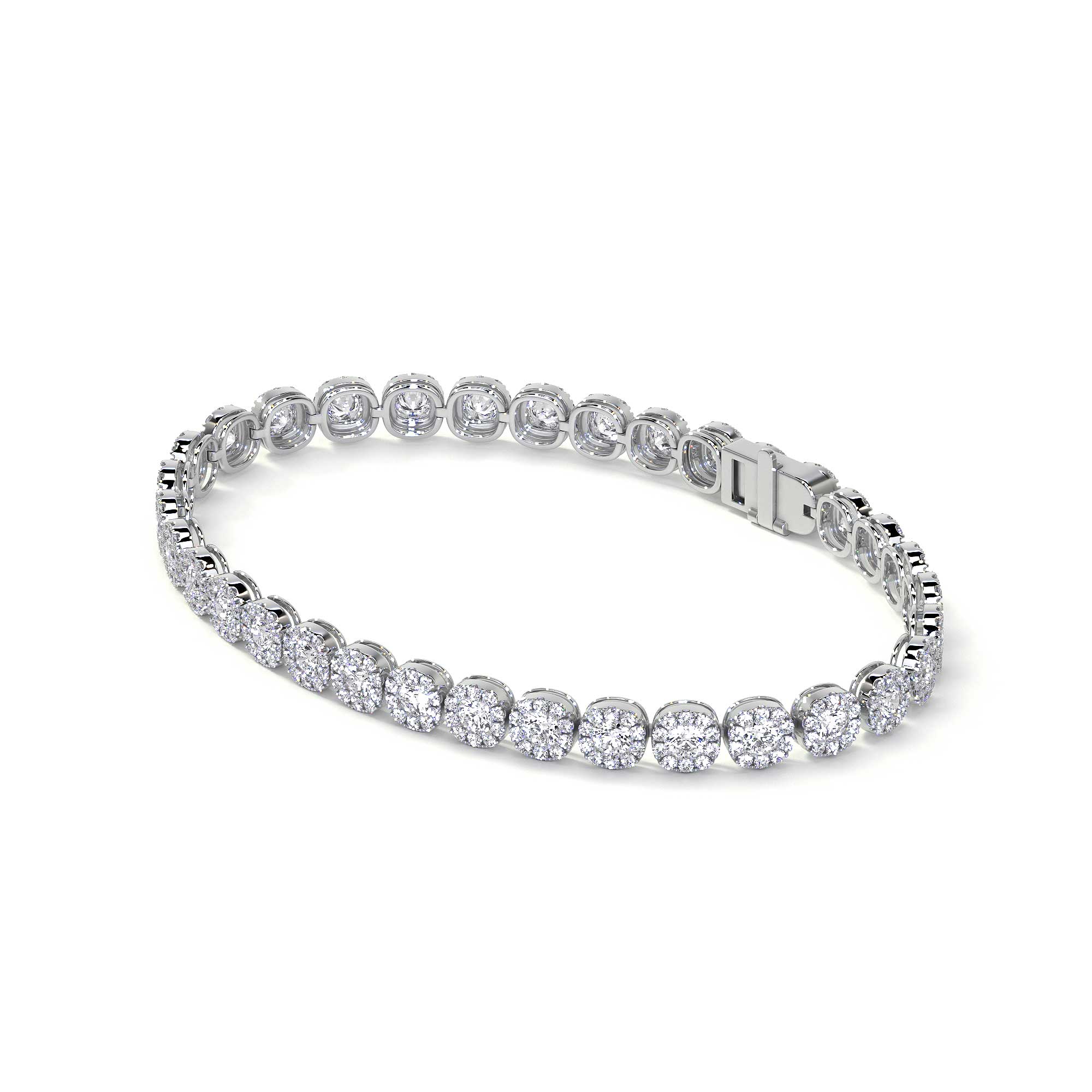 Diamond Bracelet with Halo - Bracelets - Leviev Diamonds