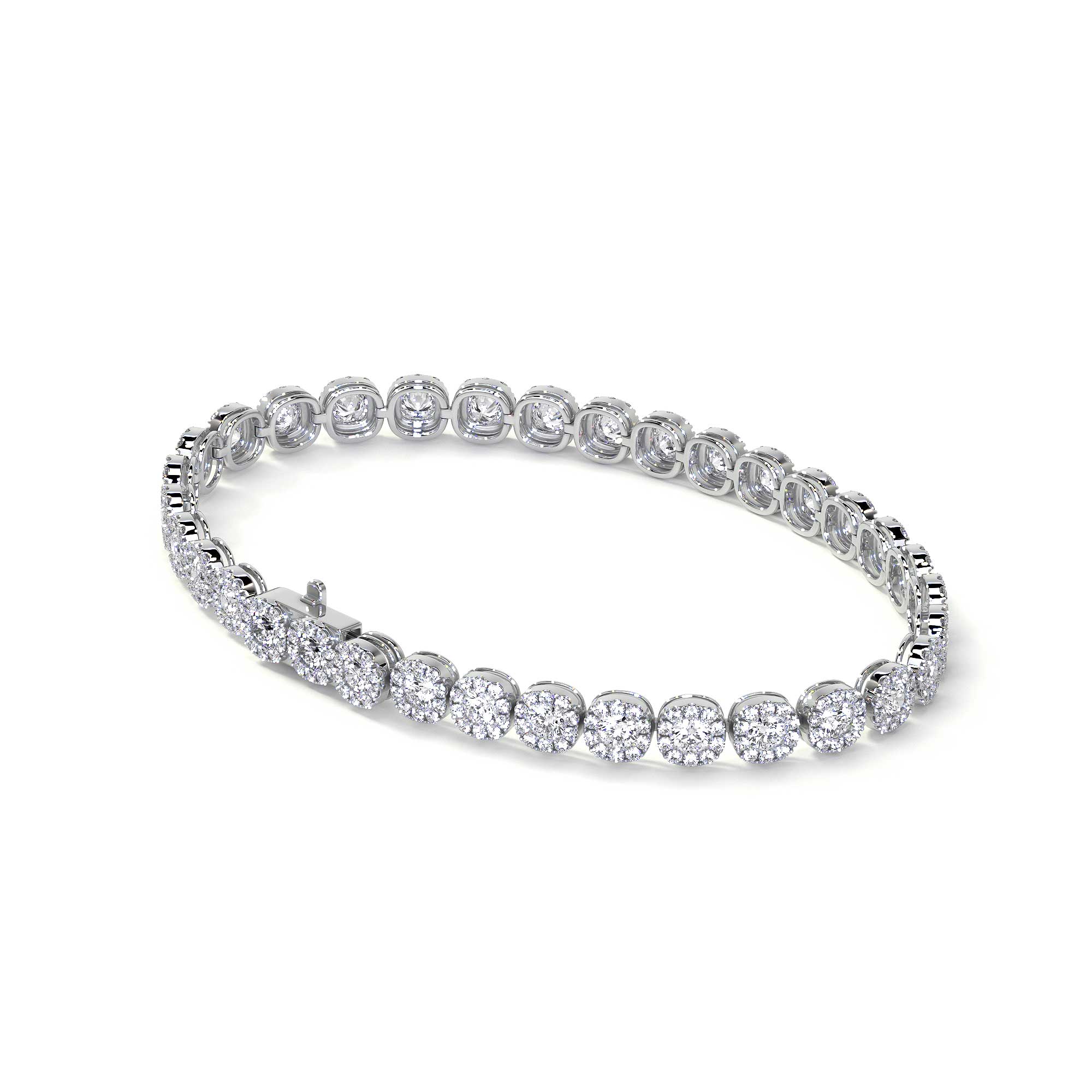 Diamond Bracelet with Halo - Bracelets - Leviev Diamonds