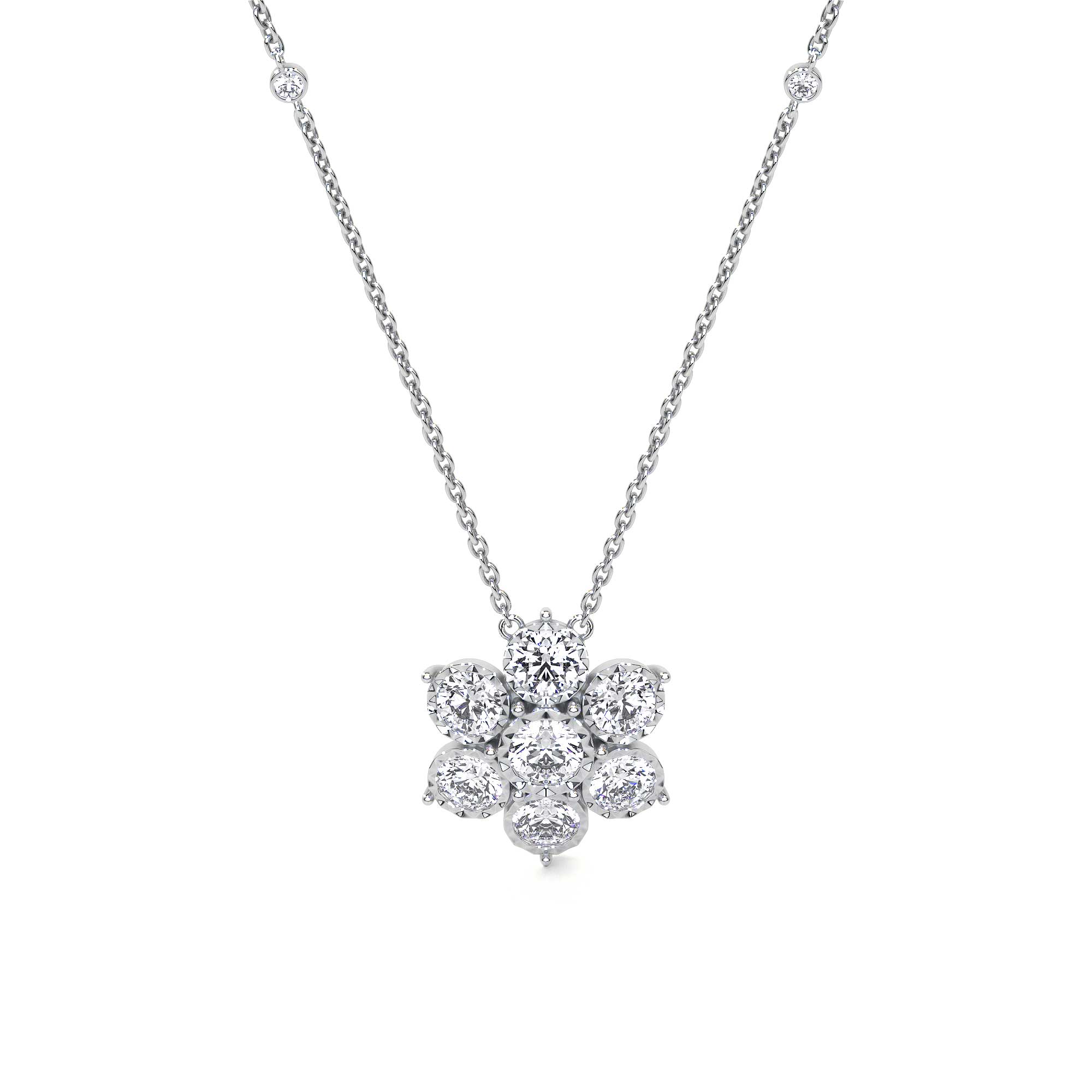Diamond Flower Pendant Necklace - Charms & Pendants - Leviev Diamonds