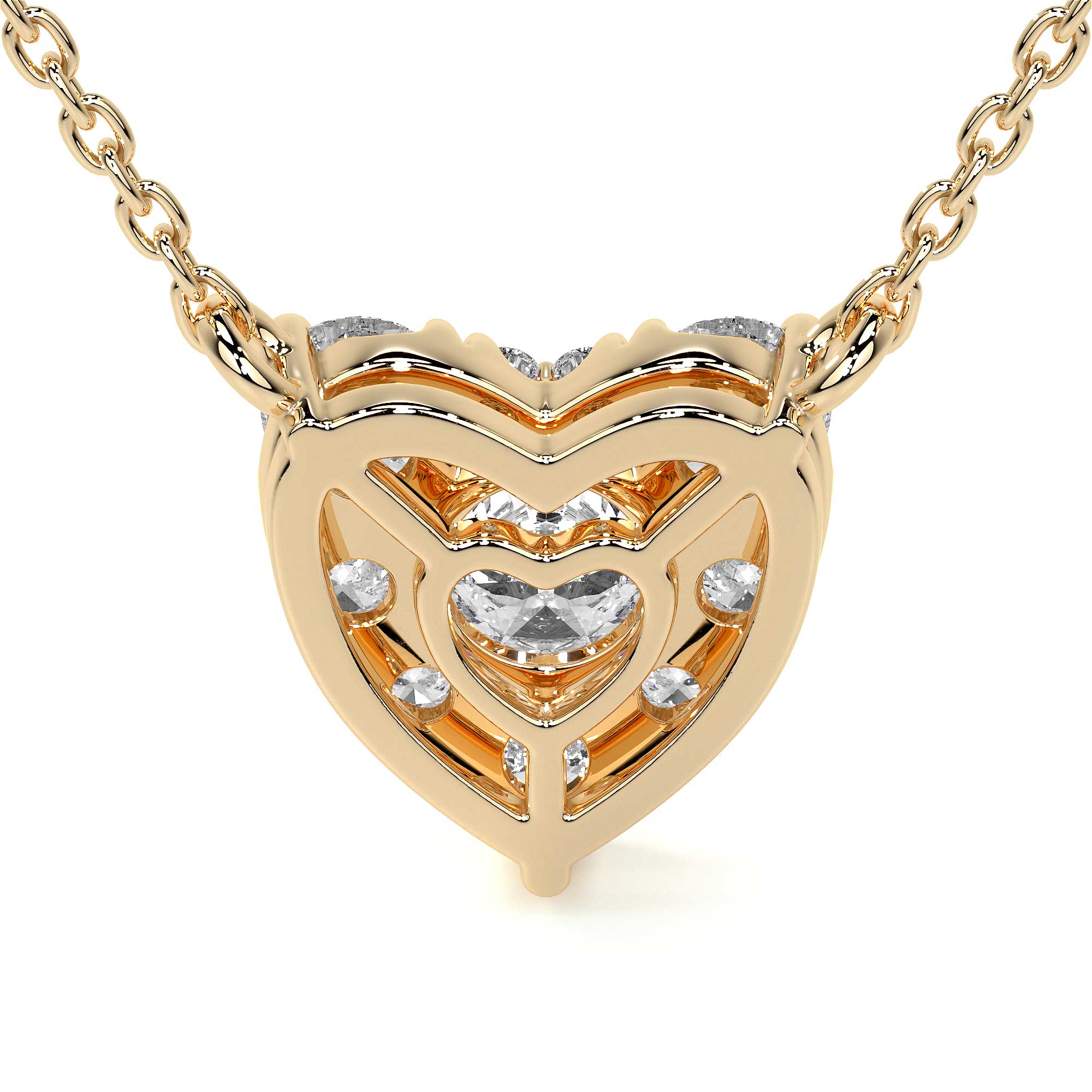 Diamond Heart Shaped Pave Necklace - Necklaces - Leviev Diamonds