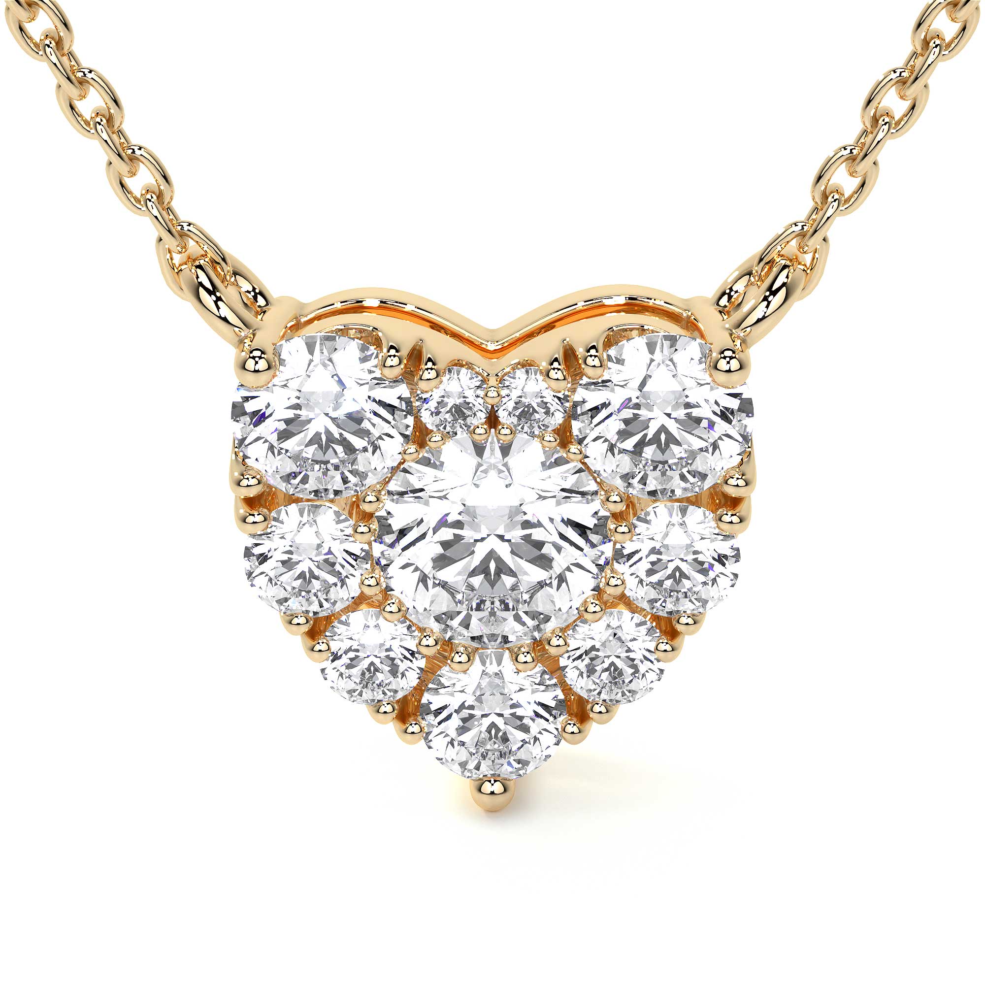 Diamond Heart Shaped Pave Necklace - Necklaces - Leviev Diamonds