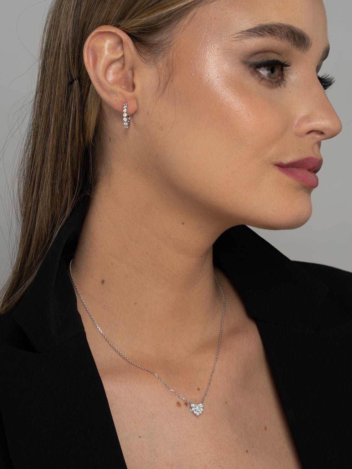 Diamond Heart Shaped Pave Necklace - Necklaces - Leviev Diamonds