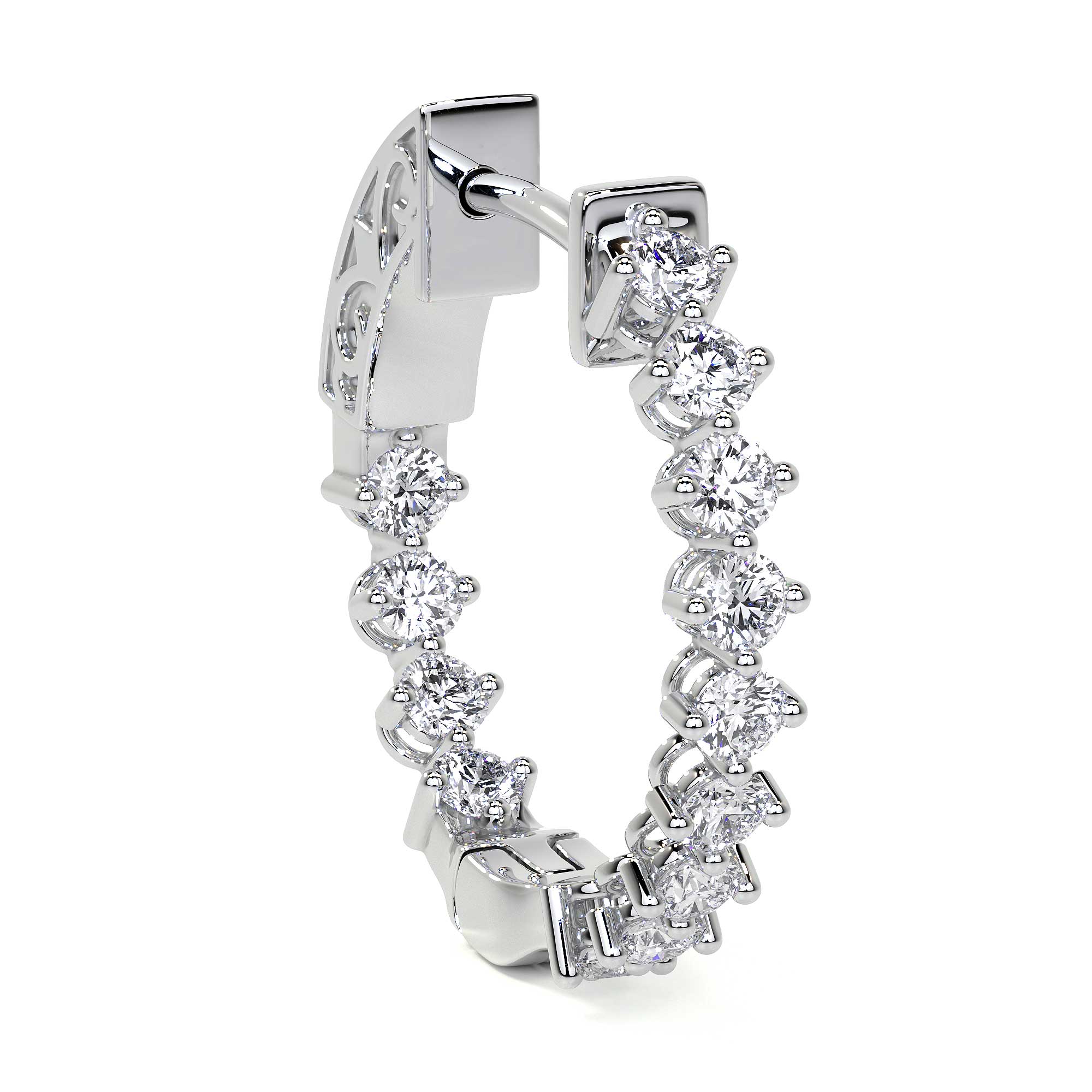 Diamond Hoop Earrings, 1.00 CT - Earrings - Leviev Diamonds