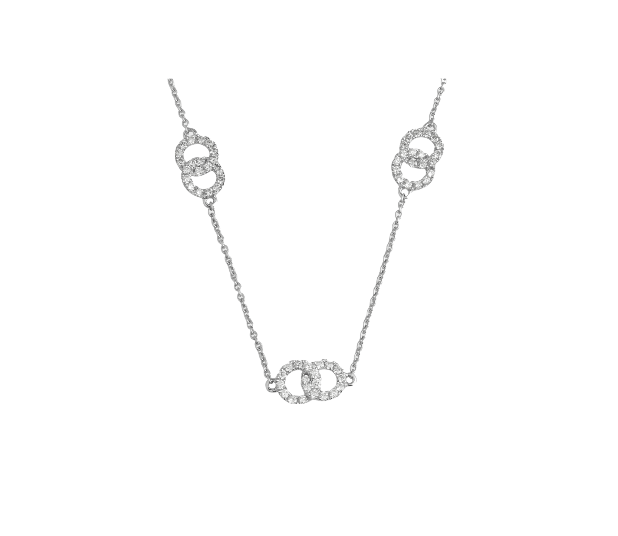 Diamond Pave Interlocking Ring Necklace - Leviev Diamonds