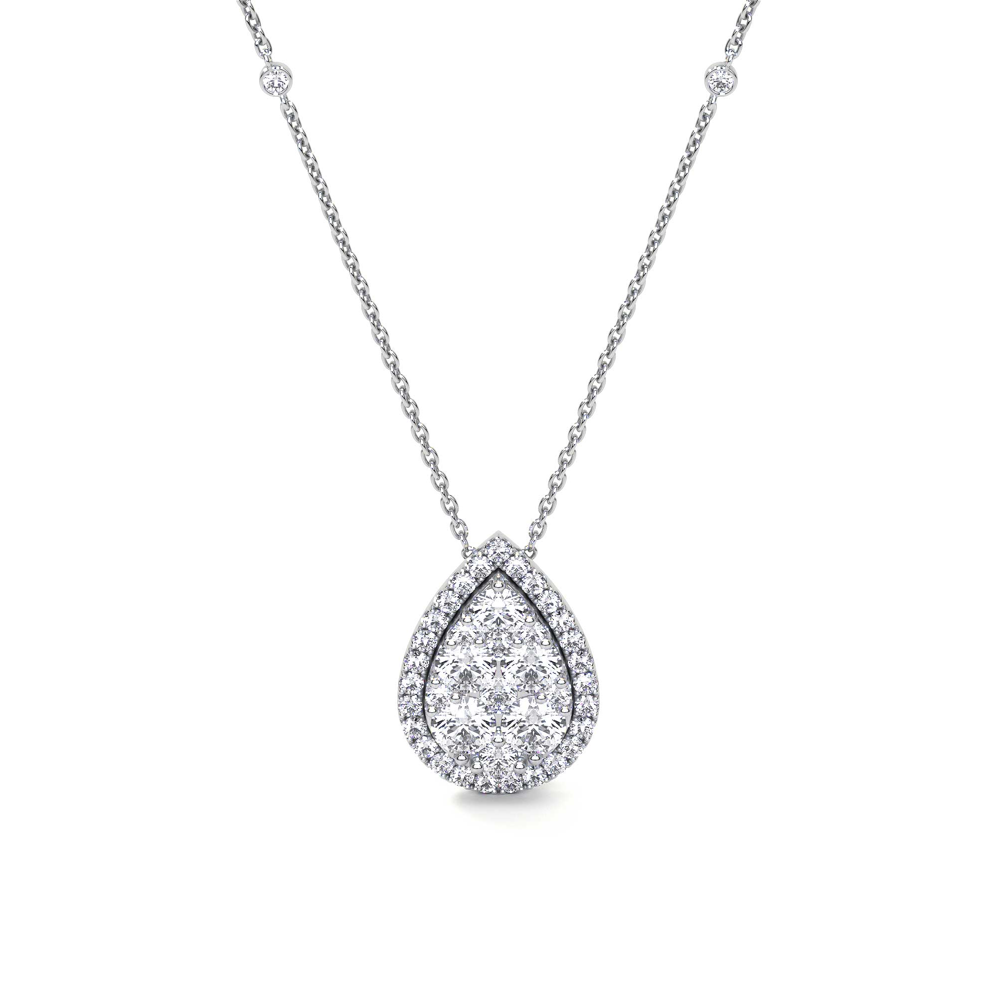 Diamond Pear Pendant Necklace - Necklaces - Leviev Diamonds