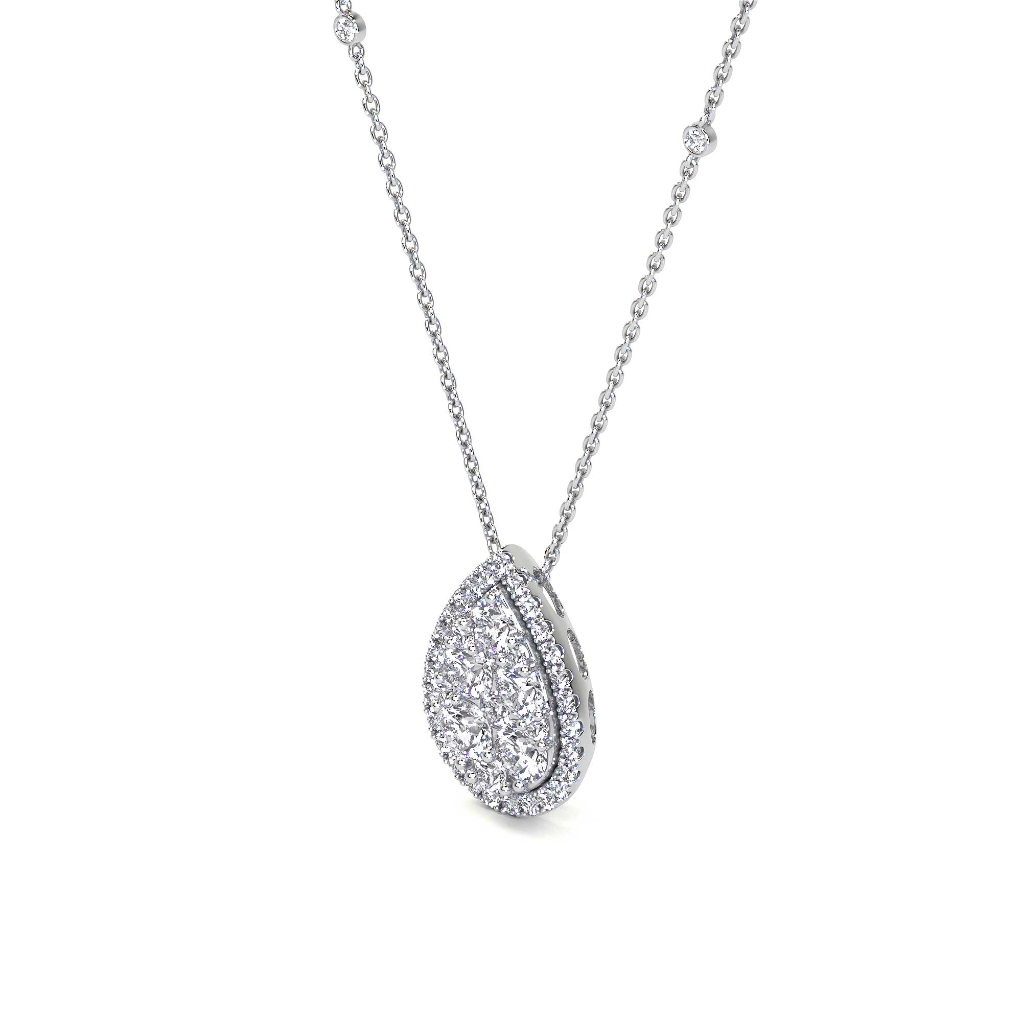 Diamond Pear Pendant Necklace - Necklaces - Leviev Diamonds