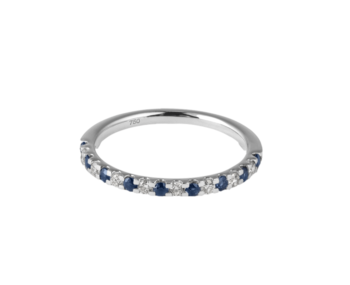 Sapphire and diamond 2025 half eternity ring