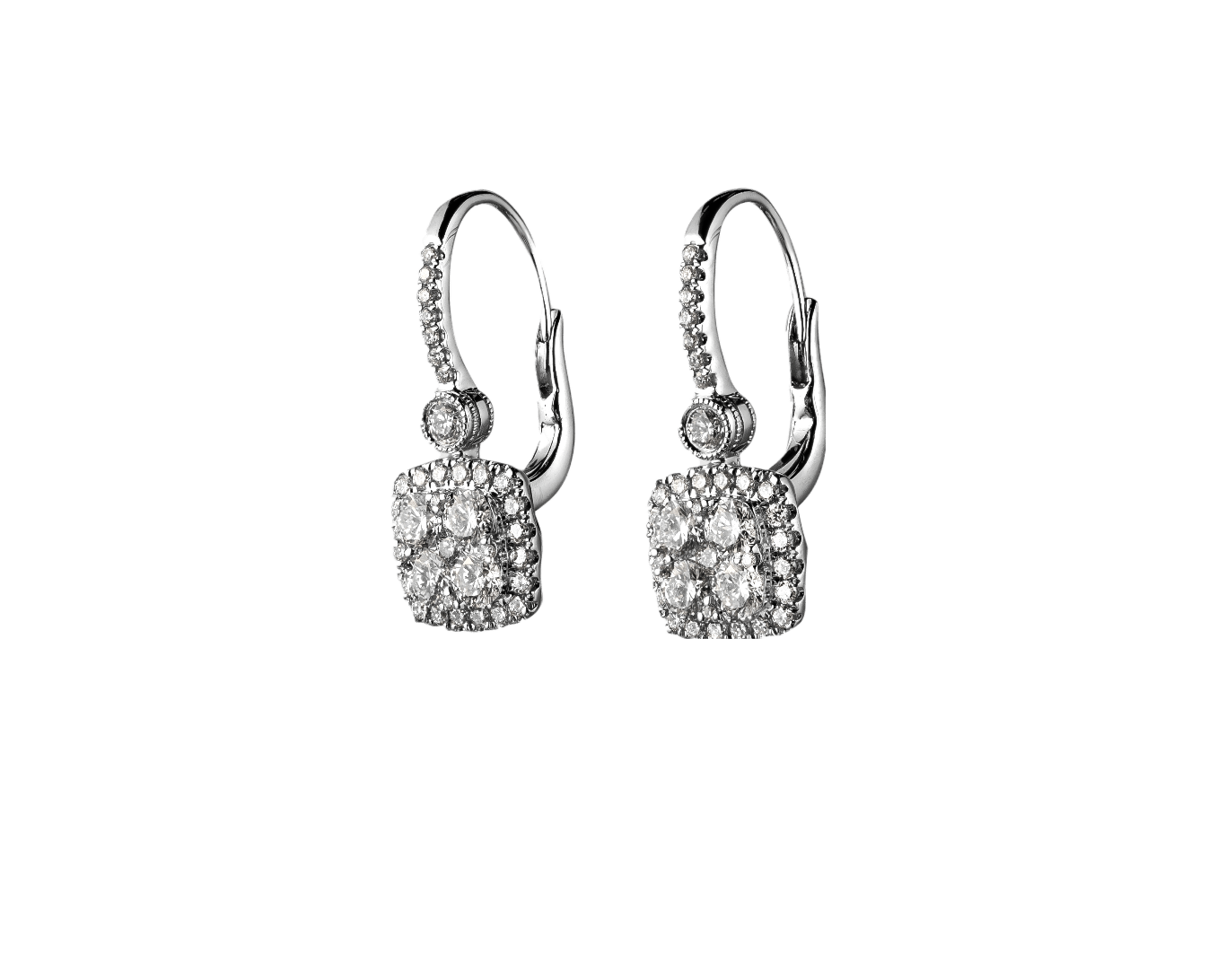 Drop Earrings with Diamond Accents - Earrings - Leviev Diamonds