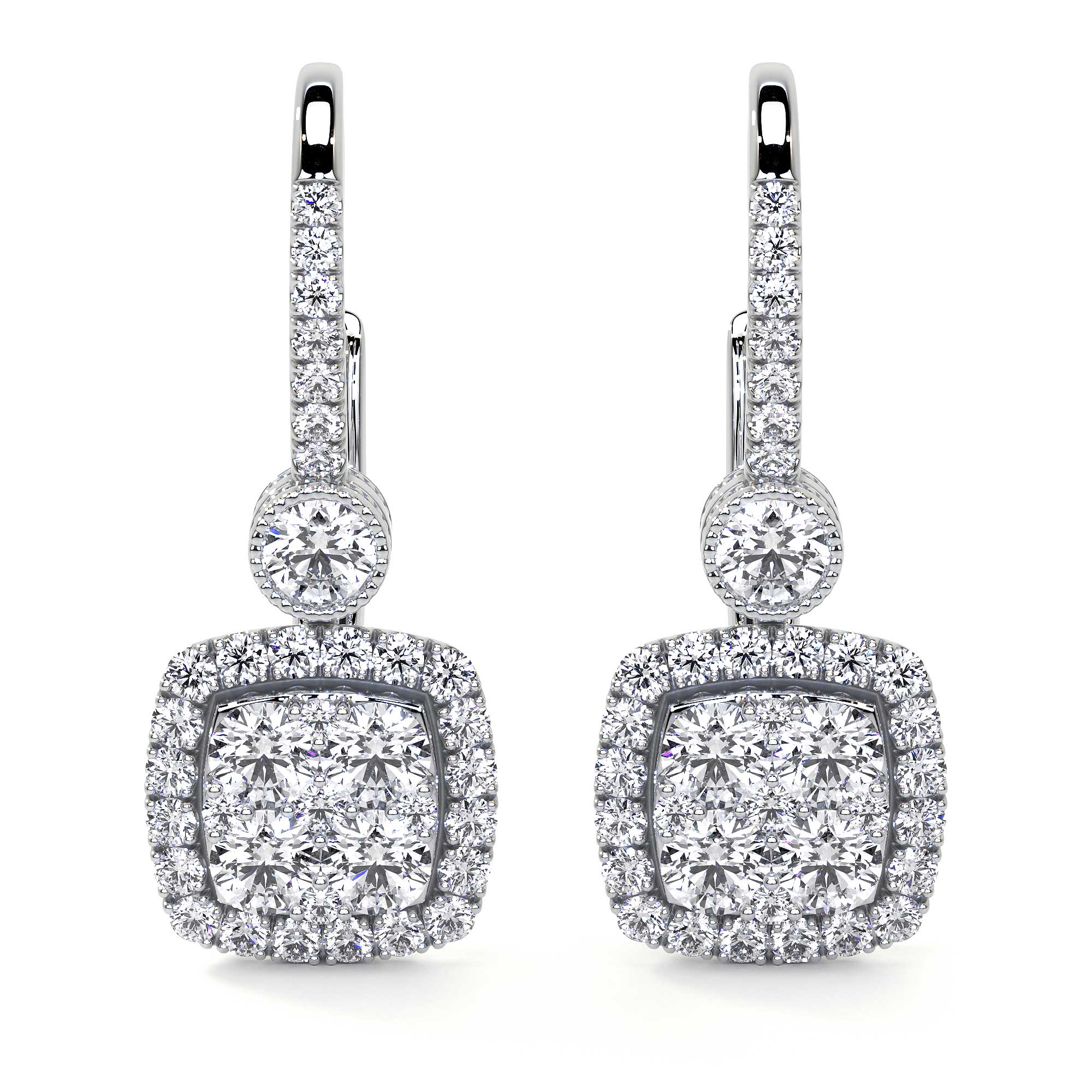 Drop Earrings with Diamond Accents - Earrings - Leviev Diamonds