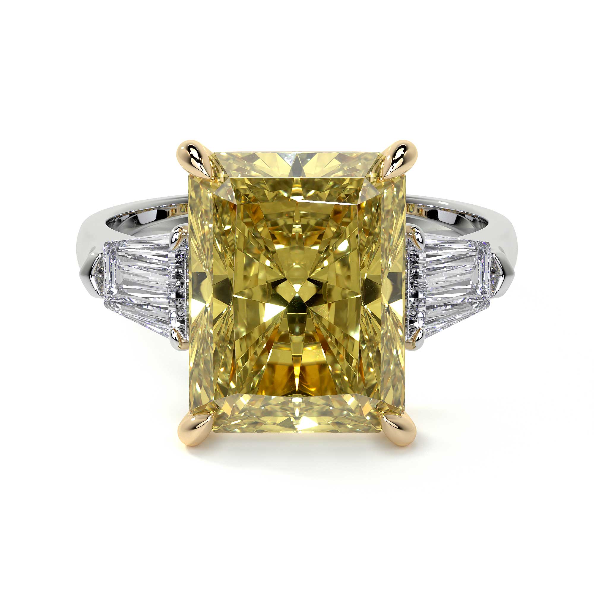 Fancy Vivid Yellow Emerald Cut Diamond Ring – Leviev Diamonds