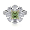 Green Radiant Cluster Diamond Flower Ring - Rings - Leviev Diamonds