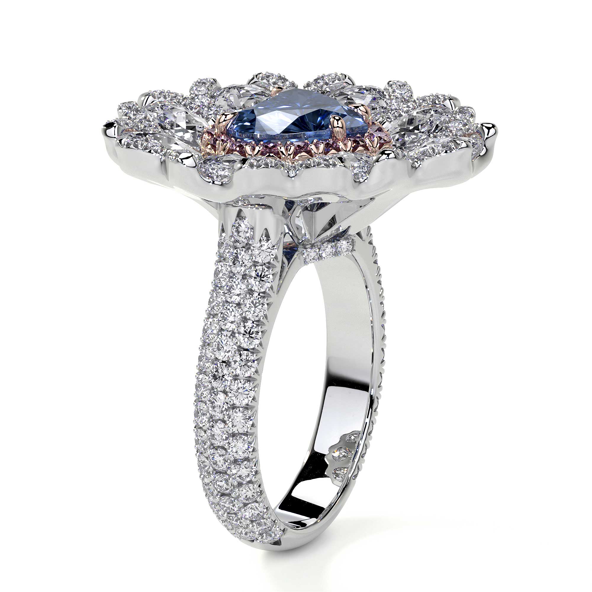 Heart Shaped Blue Diamond Ring - Rings - Leviev Diamonds