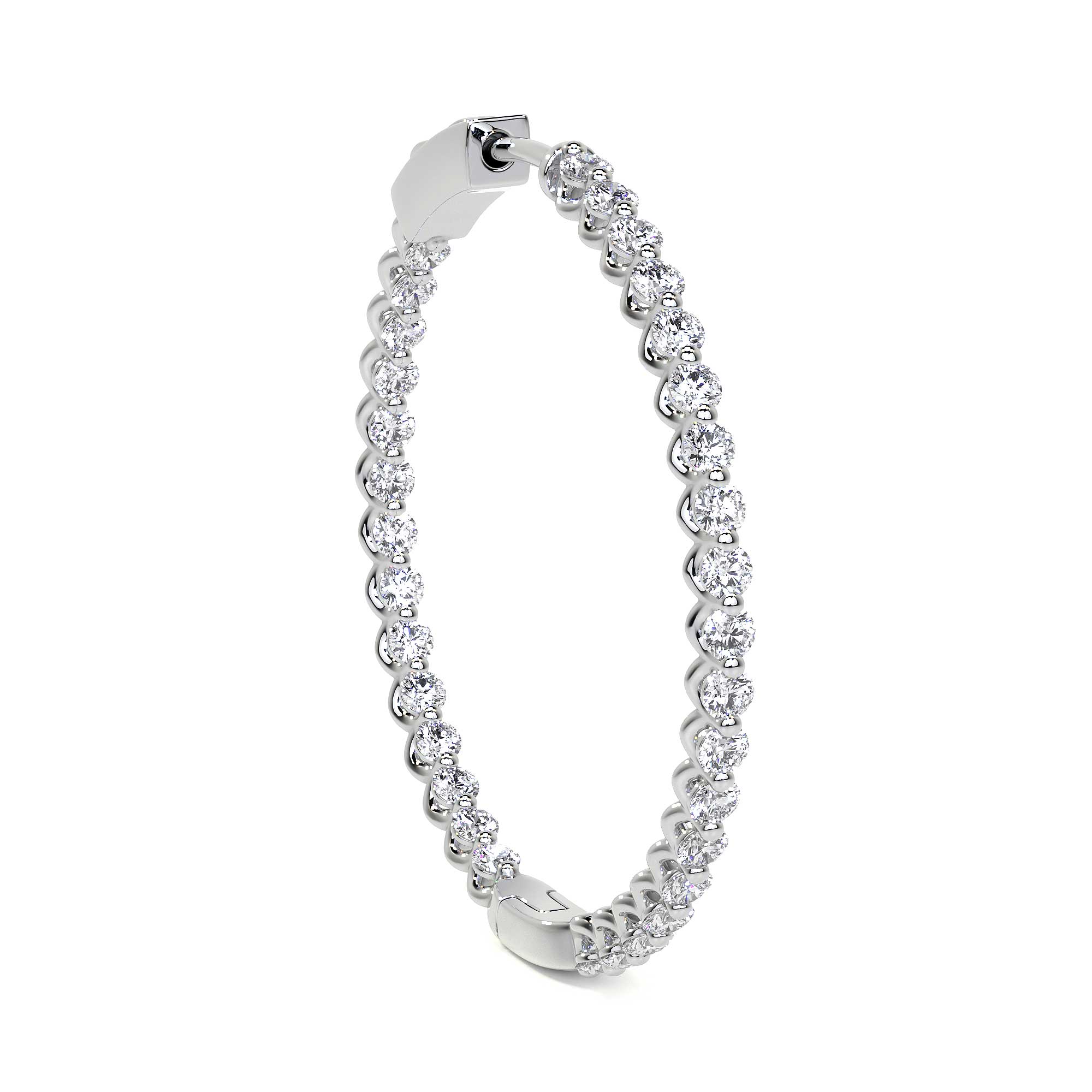 Inside Out Large Diamond Hoops - Earrings - Leviev Diamonds