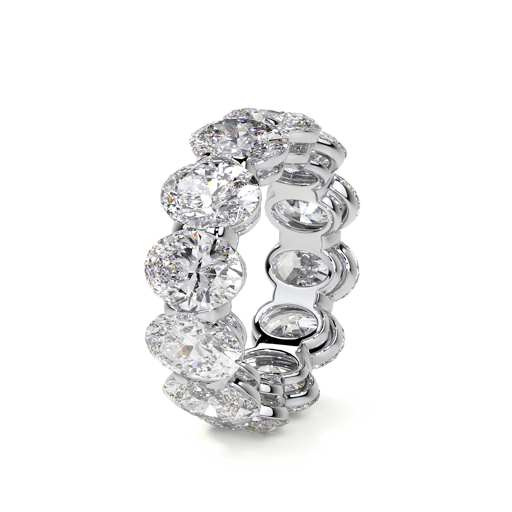 Oval Cut Diamond Eternity Band, 0.90 CT Each - Rings - Leviev Diamonds