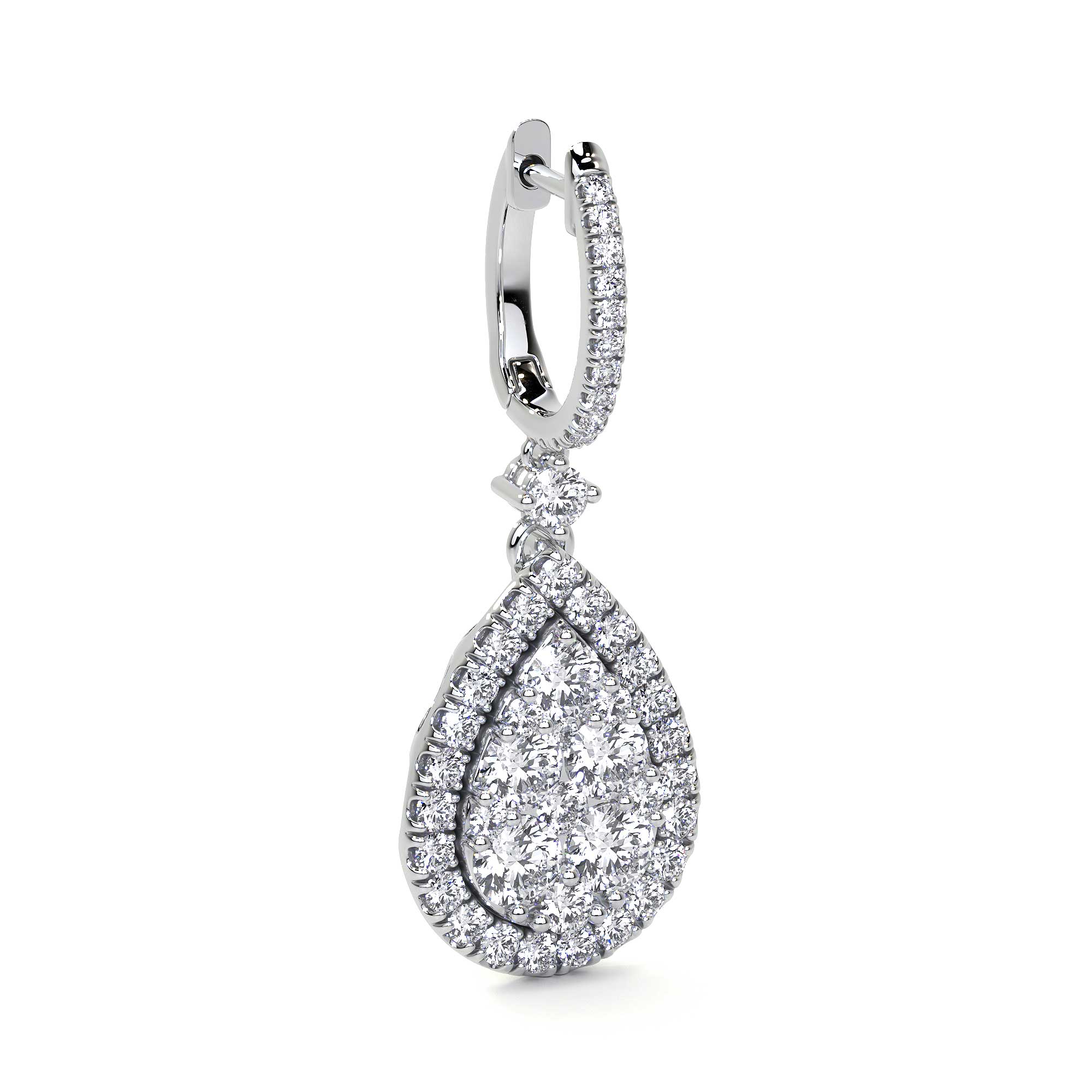 Pear Shape Drop Cluster Diamond Earrings - Earrings - Leviev Diamonds