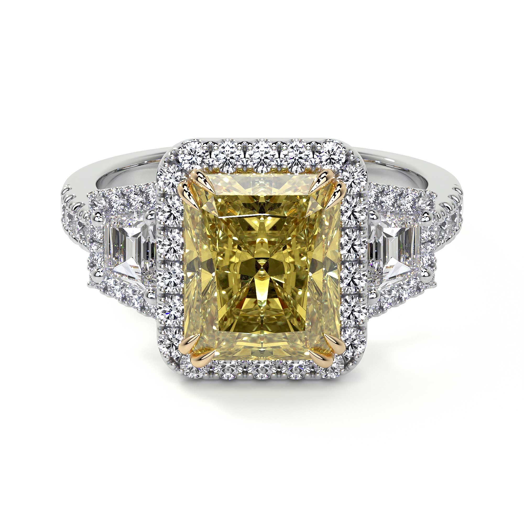 3 carat canary yellow diamond engagement ring Clearance