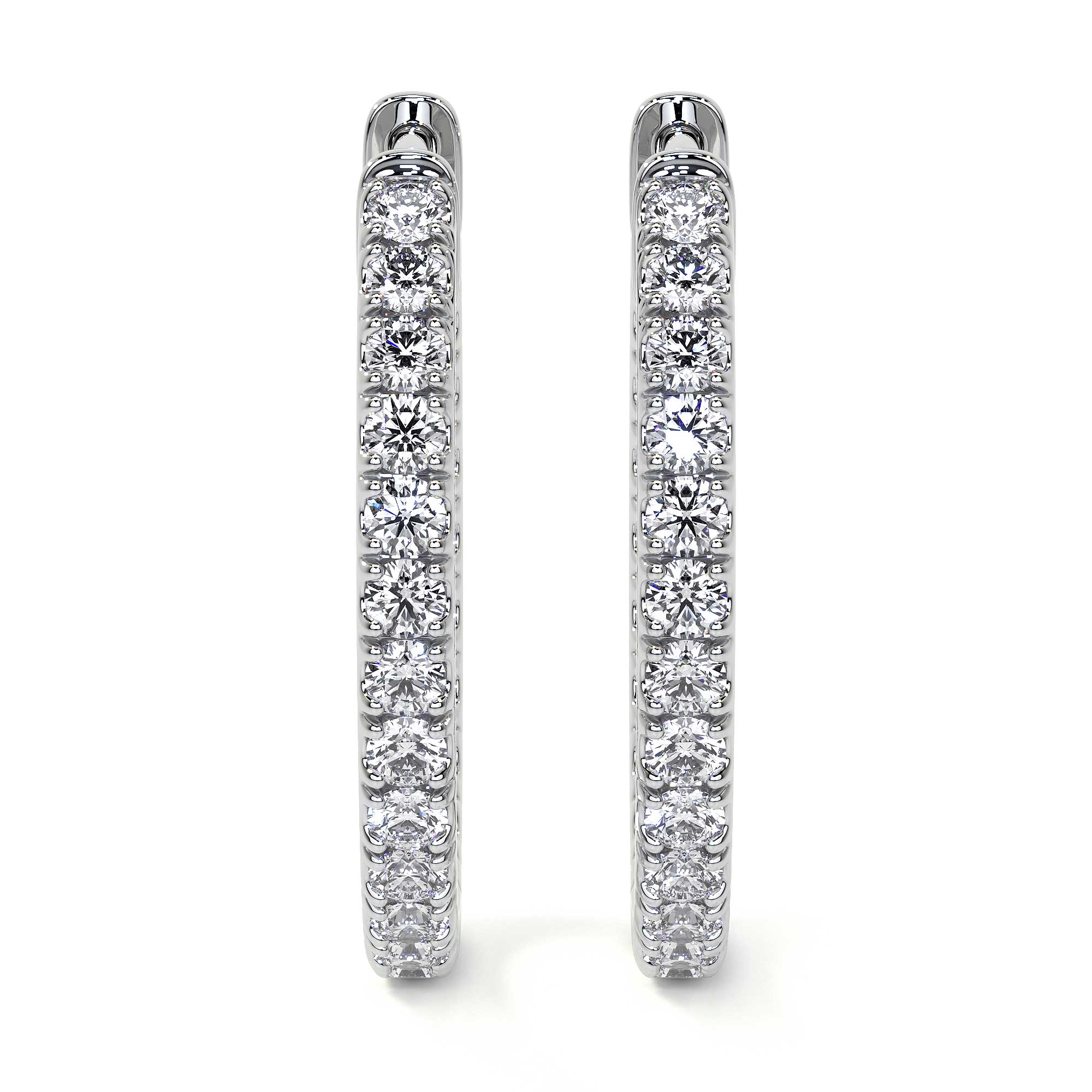 Round Diamond Hoop Earrings, 0.90 CT - Earrings - Leviev Diamonds