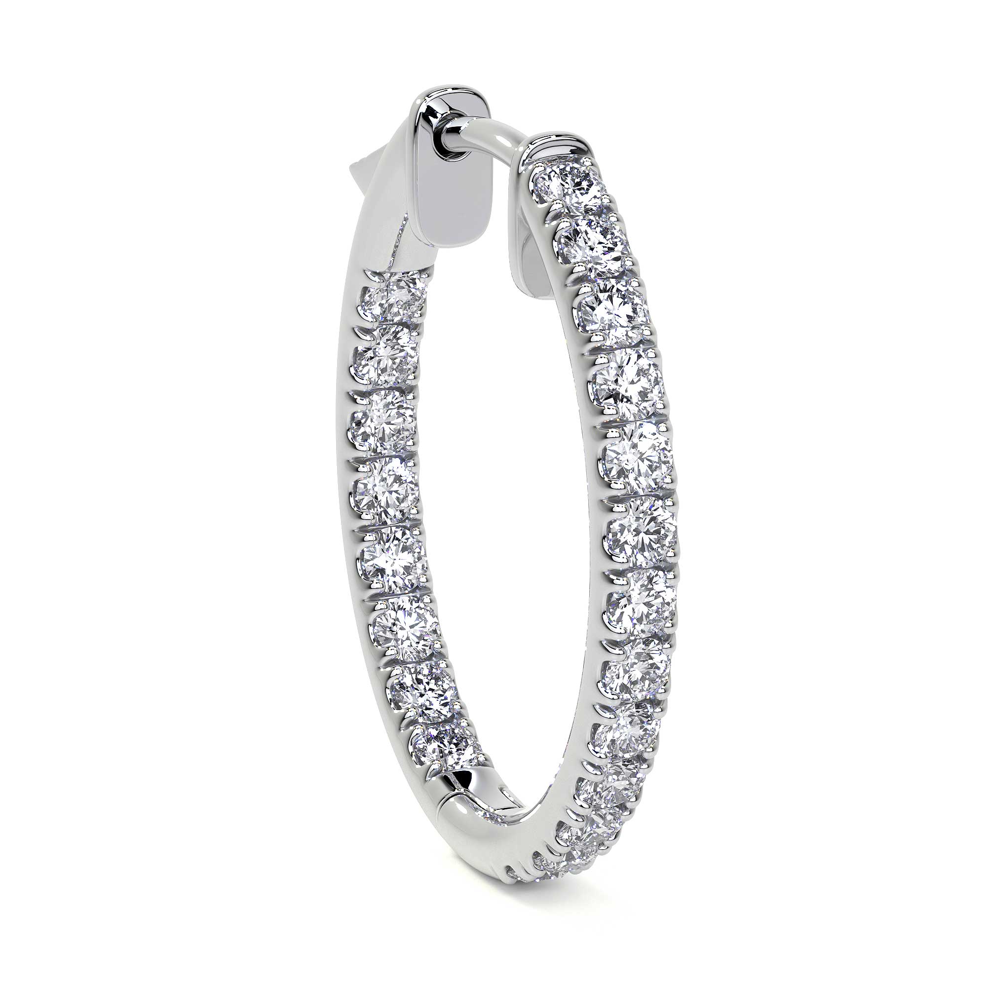 Round Diamond Hoop Earrings, 0.90 CT - Earrings - Leviev Diamonds