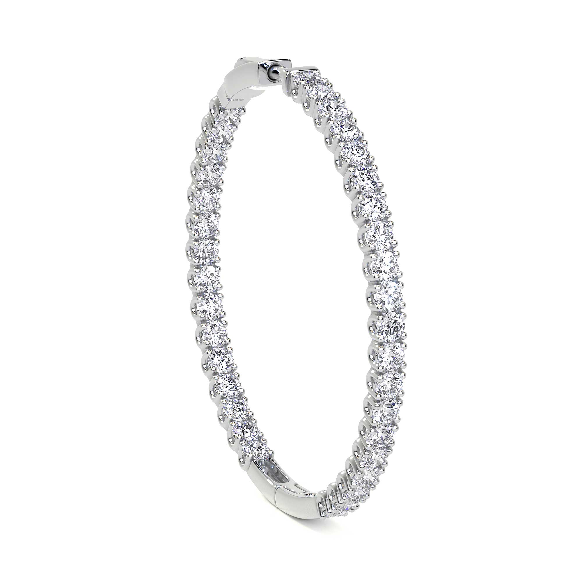 Round Diamond Hoop Earrings, 2.30 CT - Earrings - Leviev Diamonds