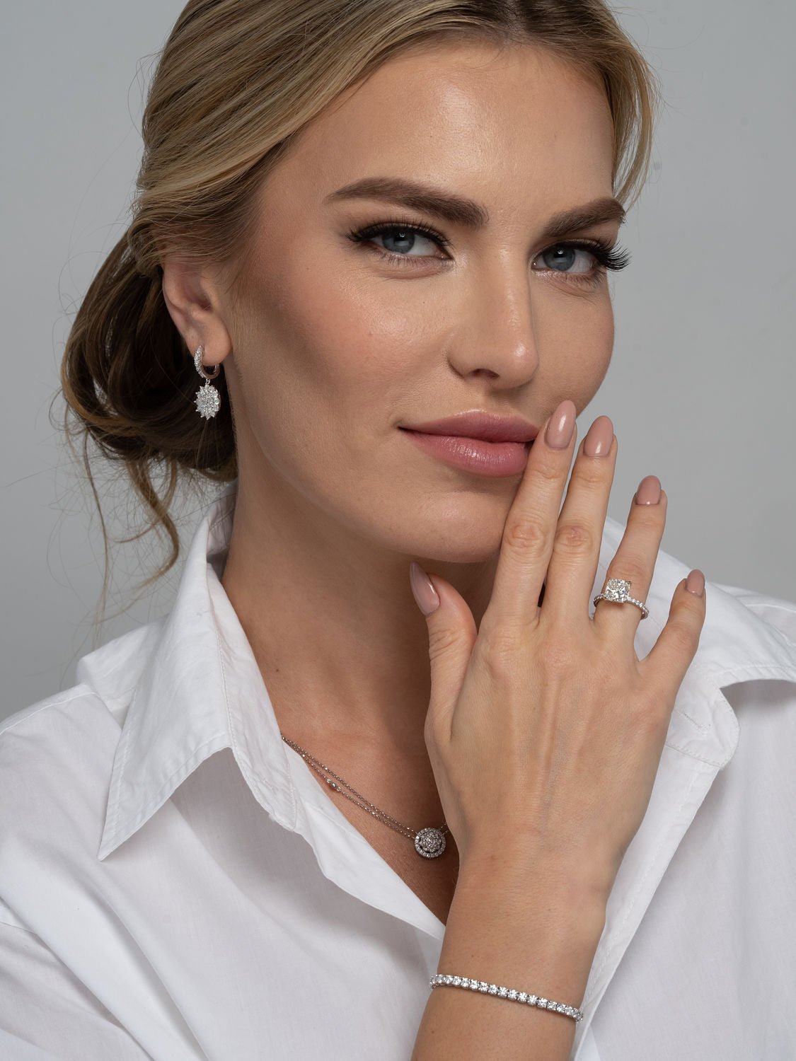 Snowflake Cluster Diamond Drop Earrings - Earrings - Leviev Diamonds