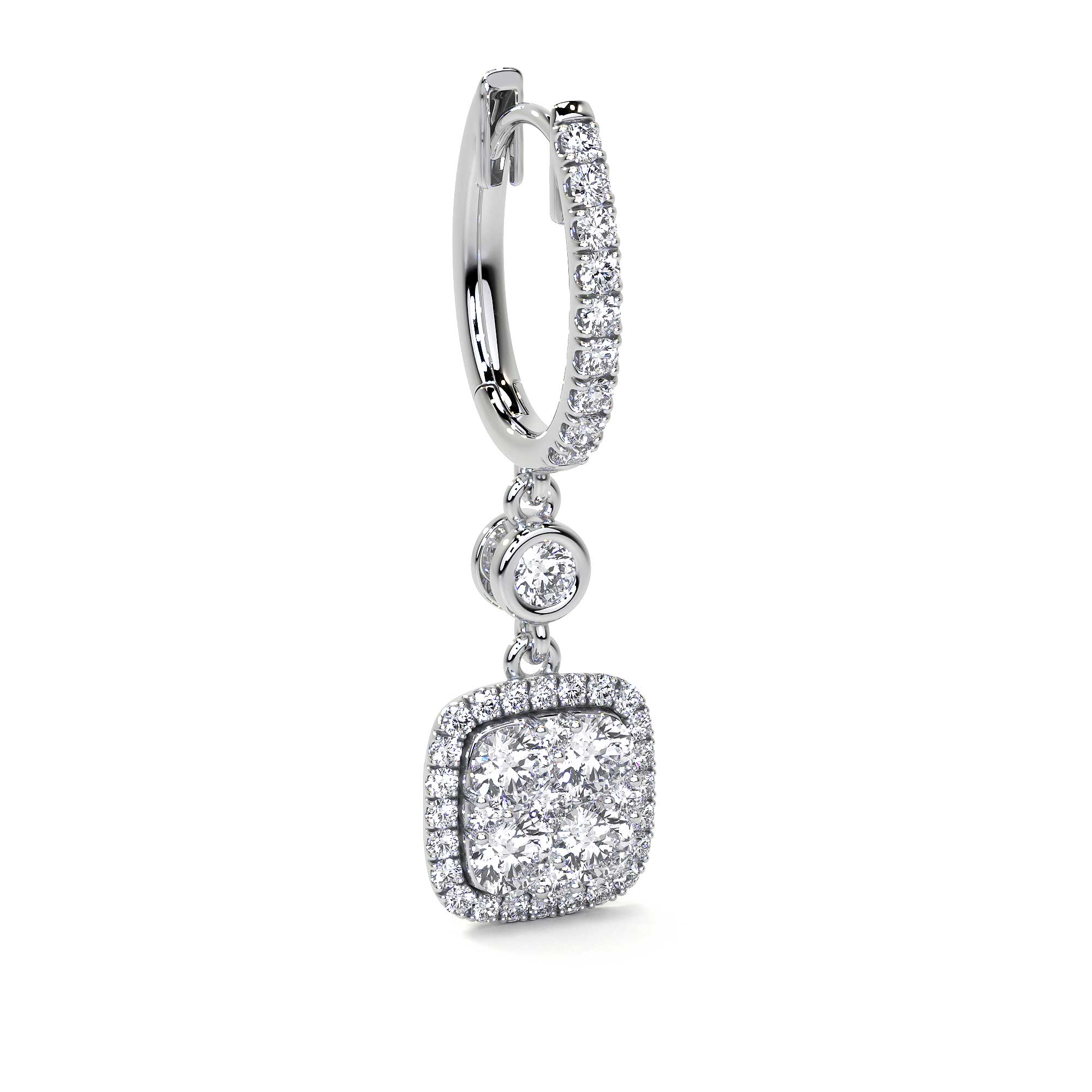 Square Dangling Diamond Earrings - Earrings - Leviev Diamonds