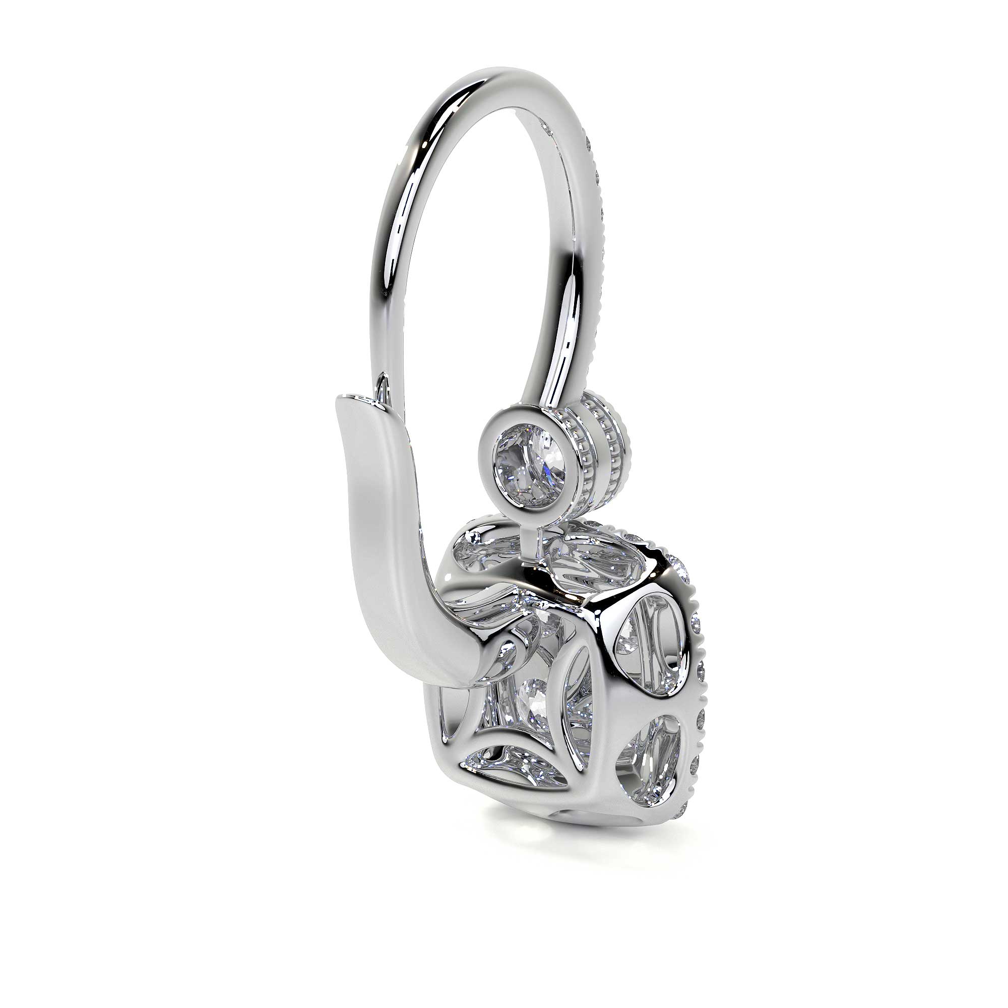 Square Drop Cluster Diamond Earrings - Earrings - Leviev Diamonds