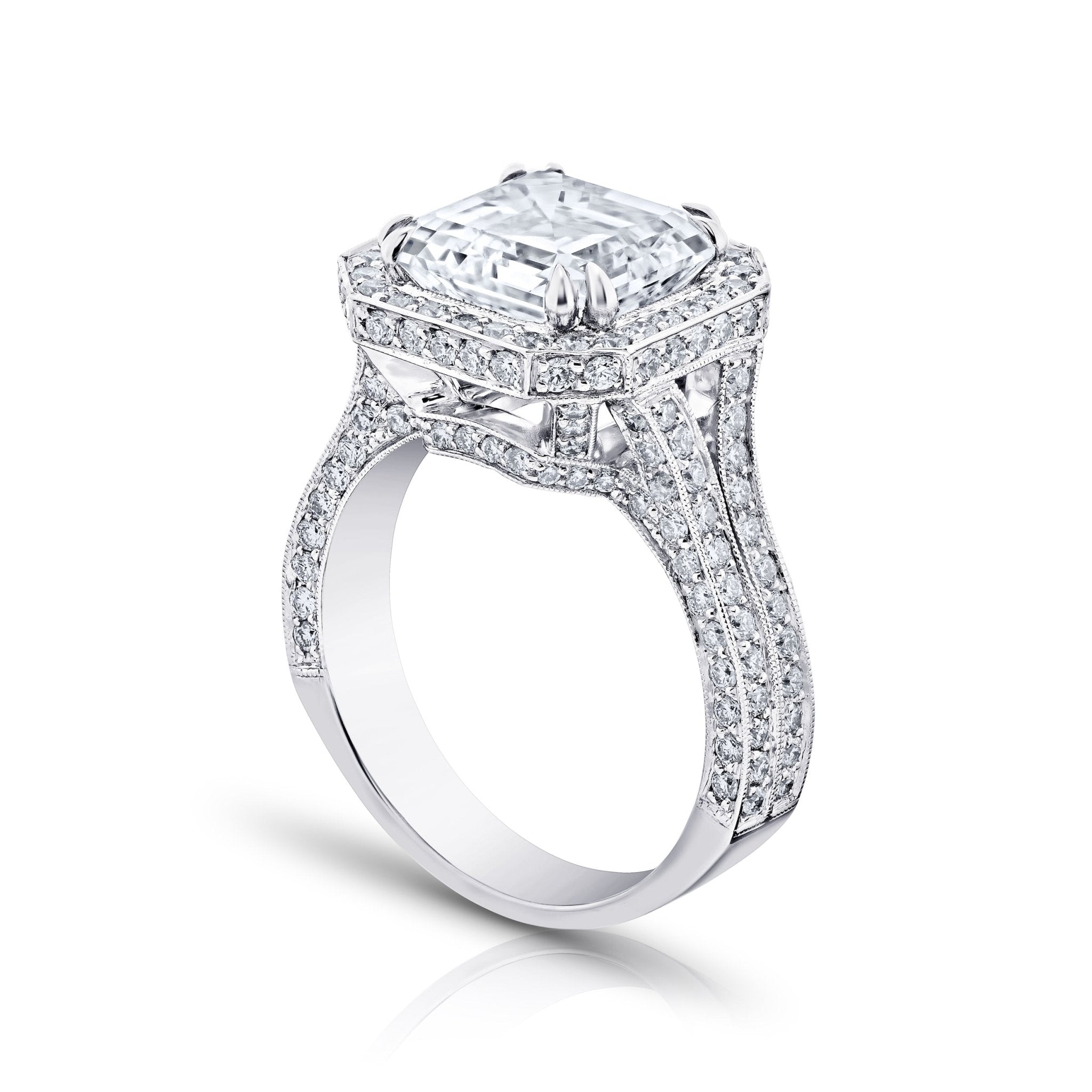 Square Emerald Cut Diamond Ring, 4 CT - Rings - Leviev Diamonds