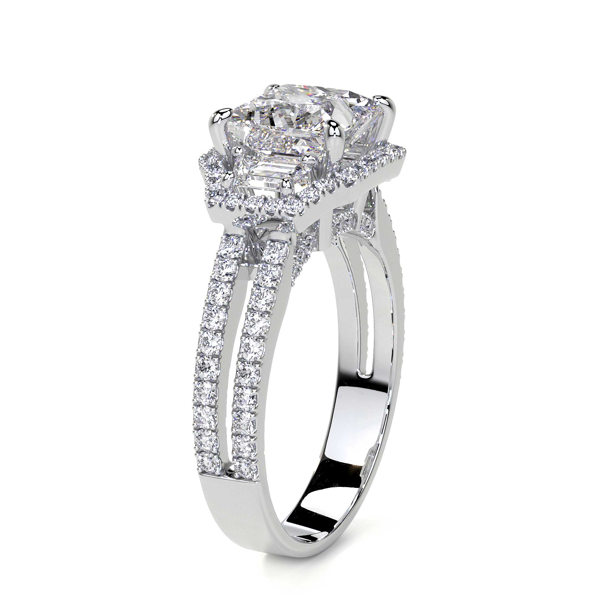 Square Radiant Cut Cluster Diamond Ring, 1.80 CT - Rings - Leviev Diamonds