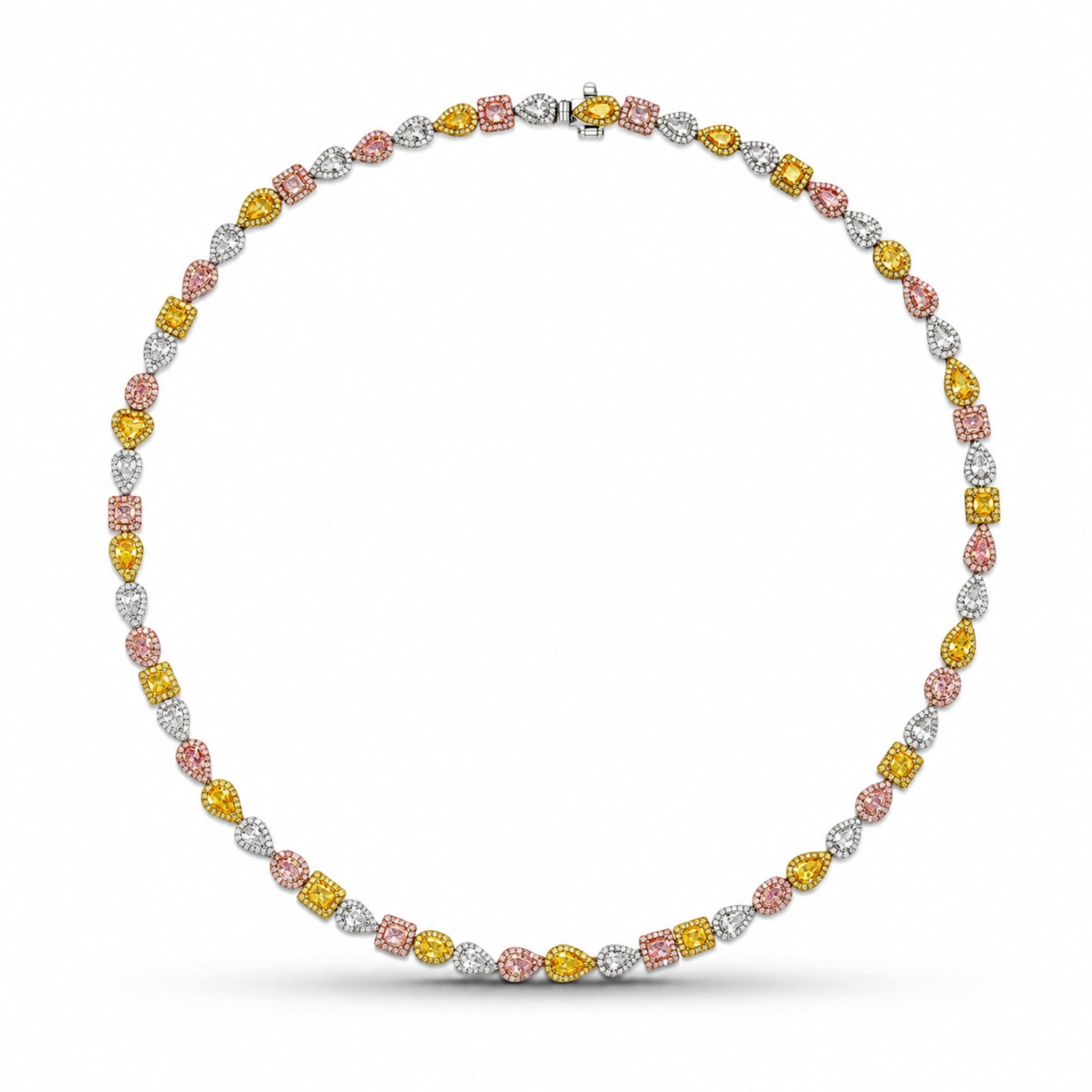 Claro 14.74 Carat Diamond Necklace Edition 2 in 18K White Gold