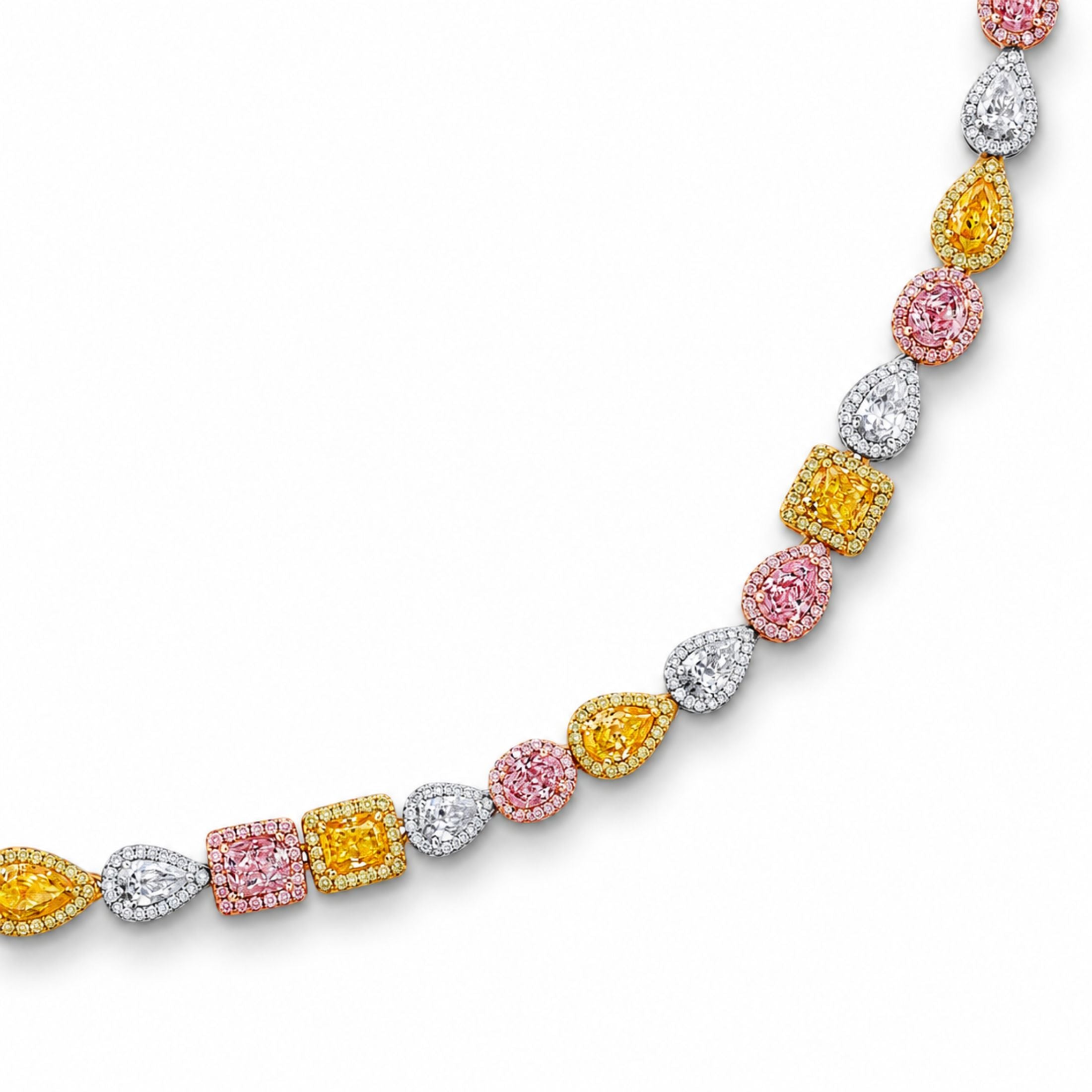 Claro 14.74 Carat Diamond Necklace Edition 2 in 18K White Gold