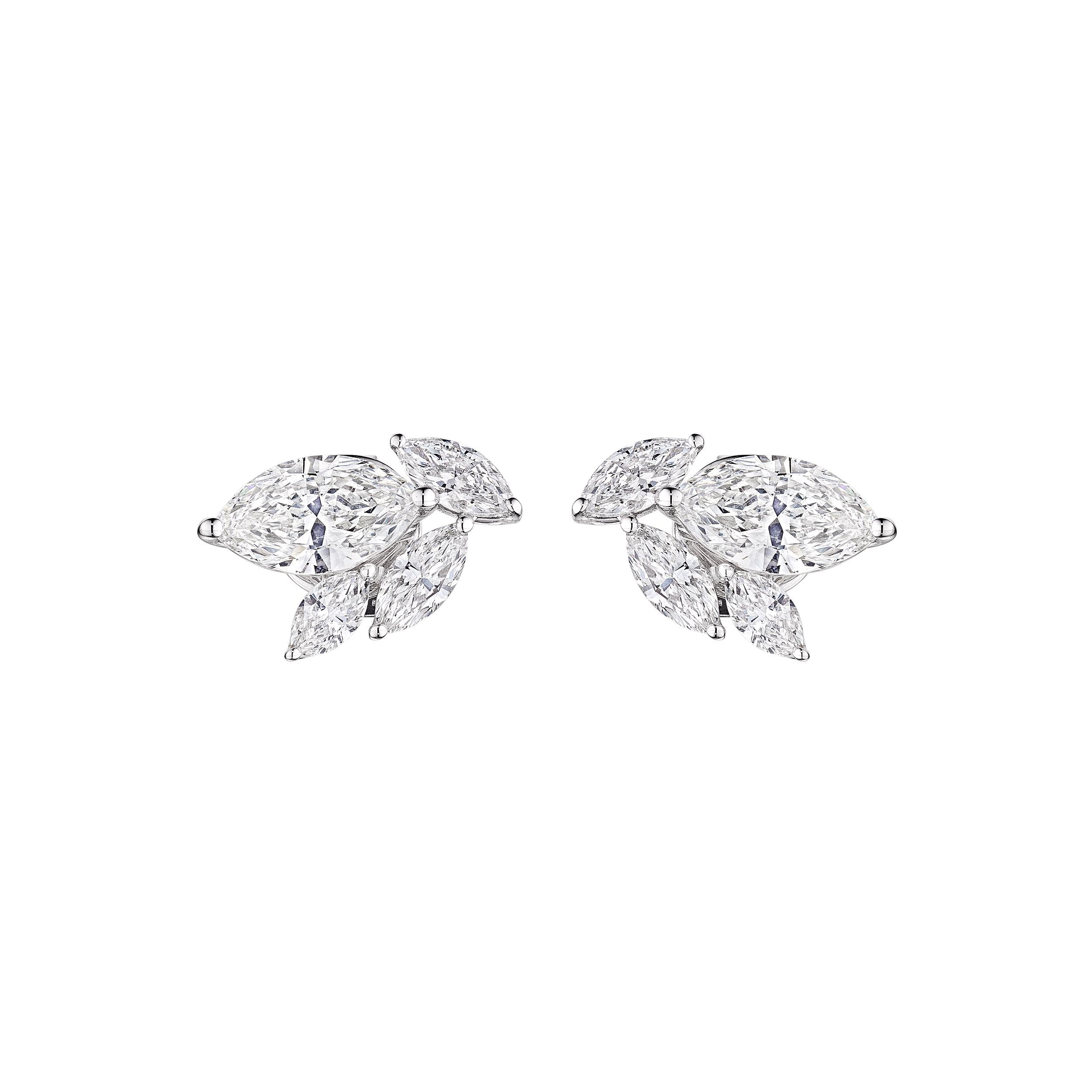 14K White Gold 1.62 ct Diamond Earrings - Earrings - Leviev