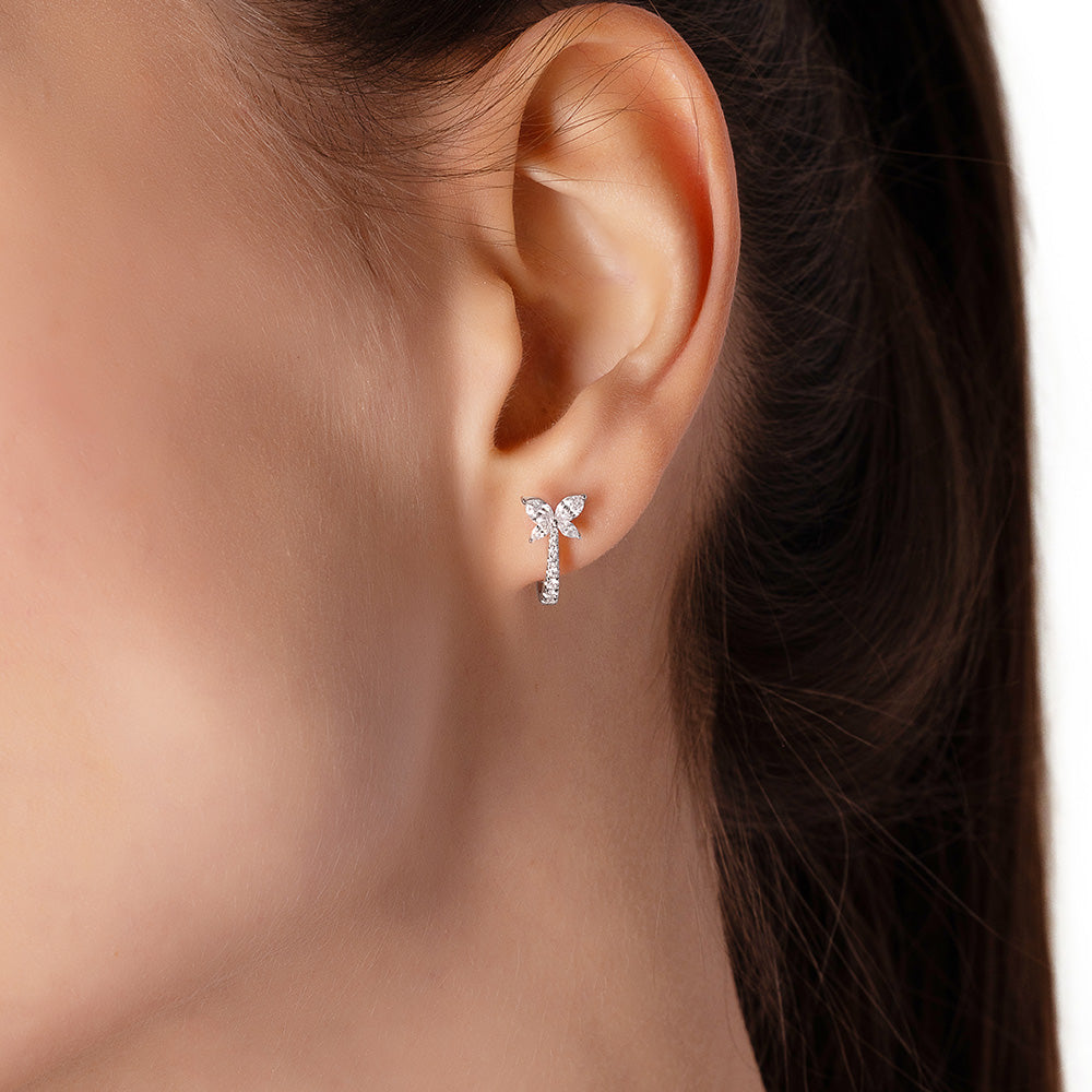 Diamond Butterfly Palm Earrings
