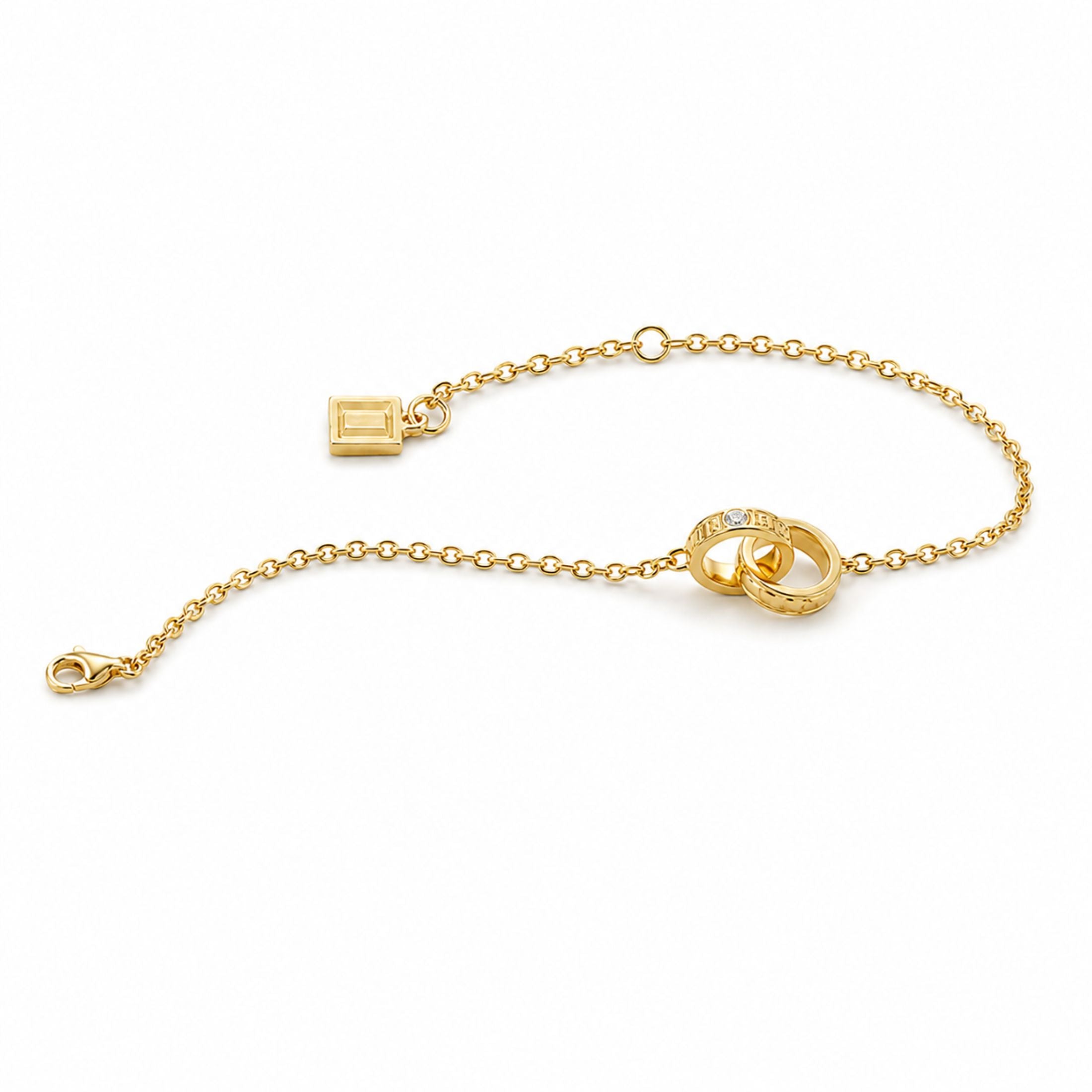 Stronger Together 0.14 Carat Diamond Charm Bracelet in 18K Gold Vermeil